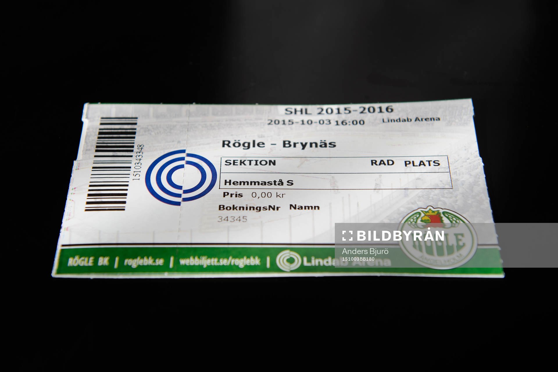 En matchbiljett