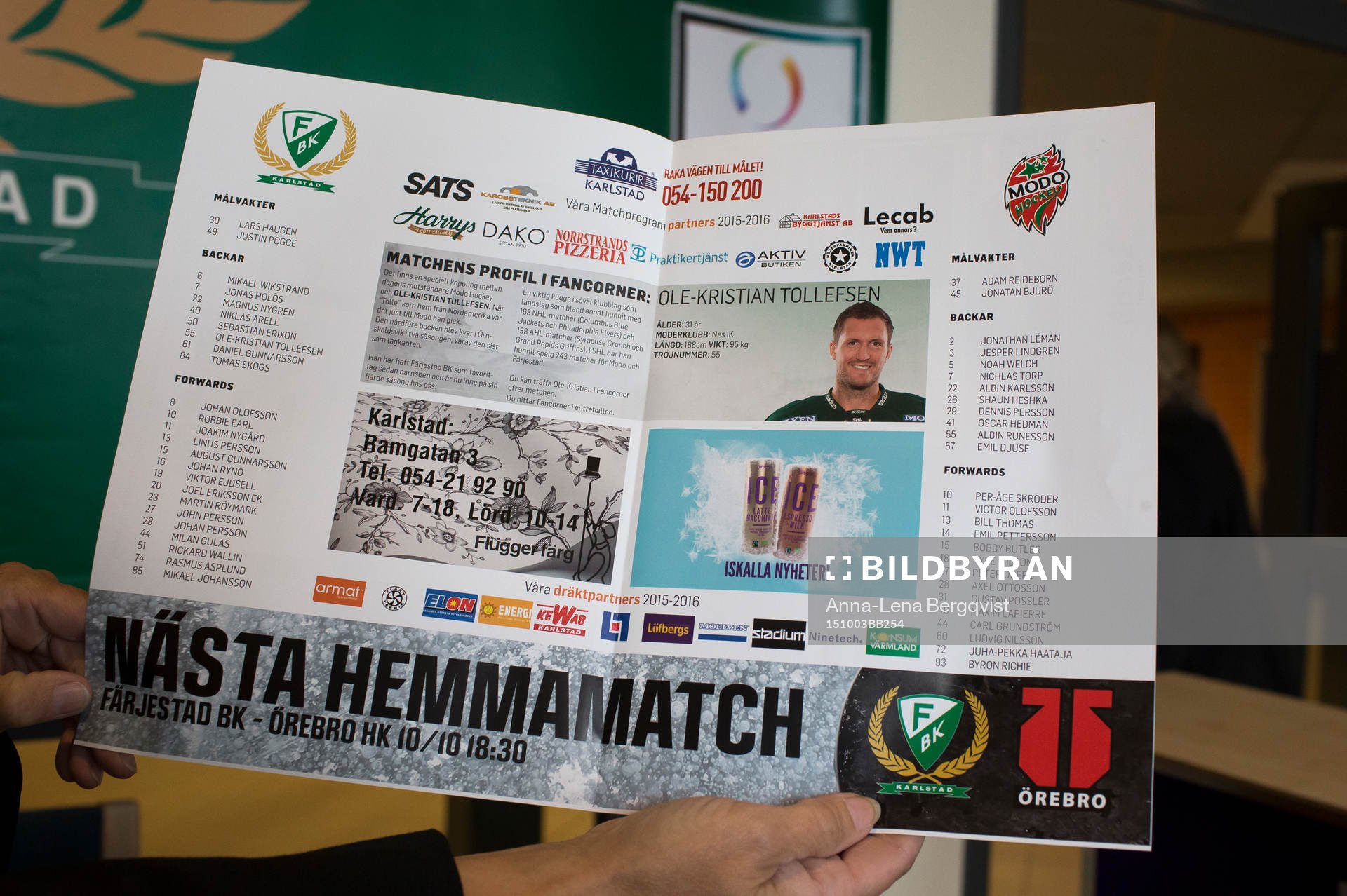 Matchprogram visas upp
