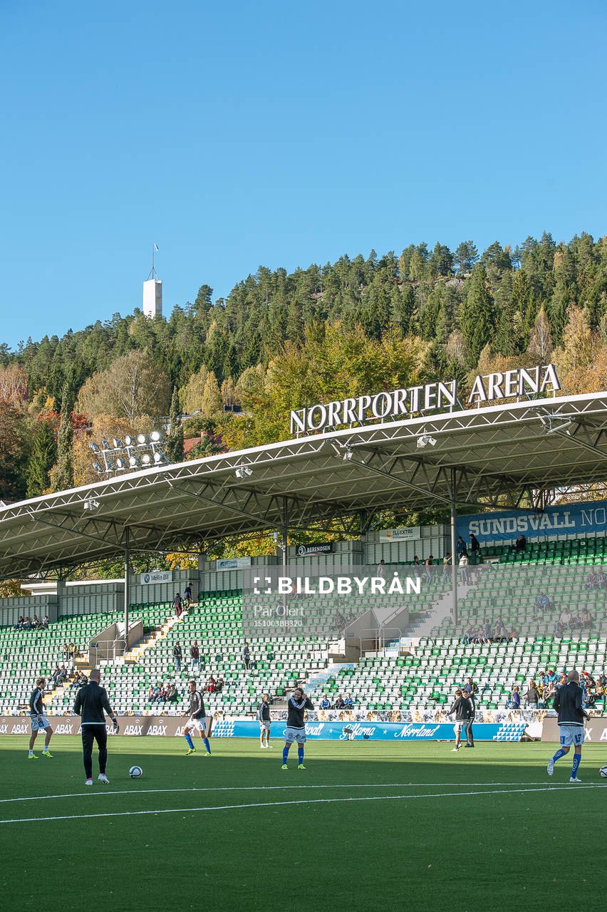 Sundsvall värmer upp, med södra berget i bakgrunden innan