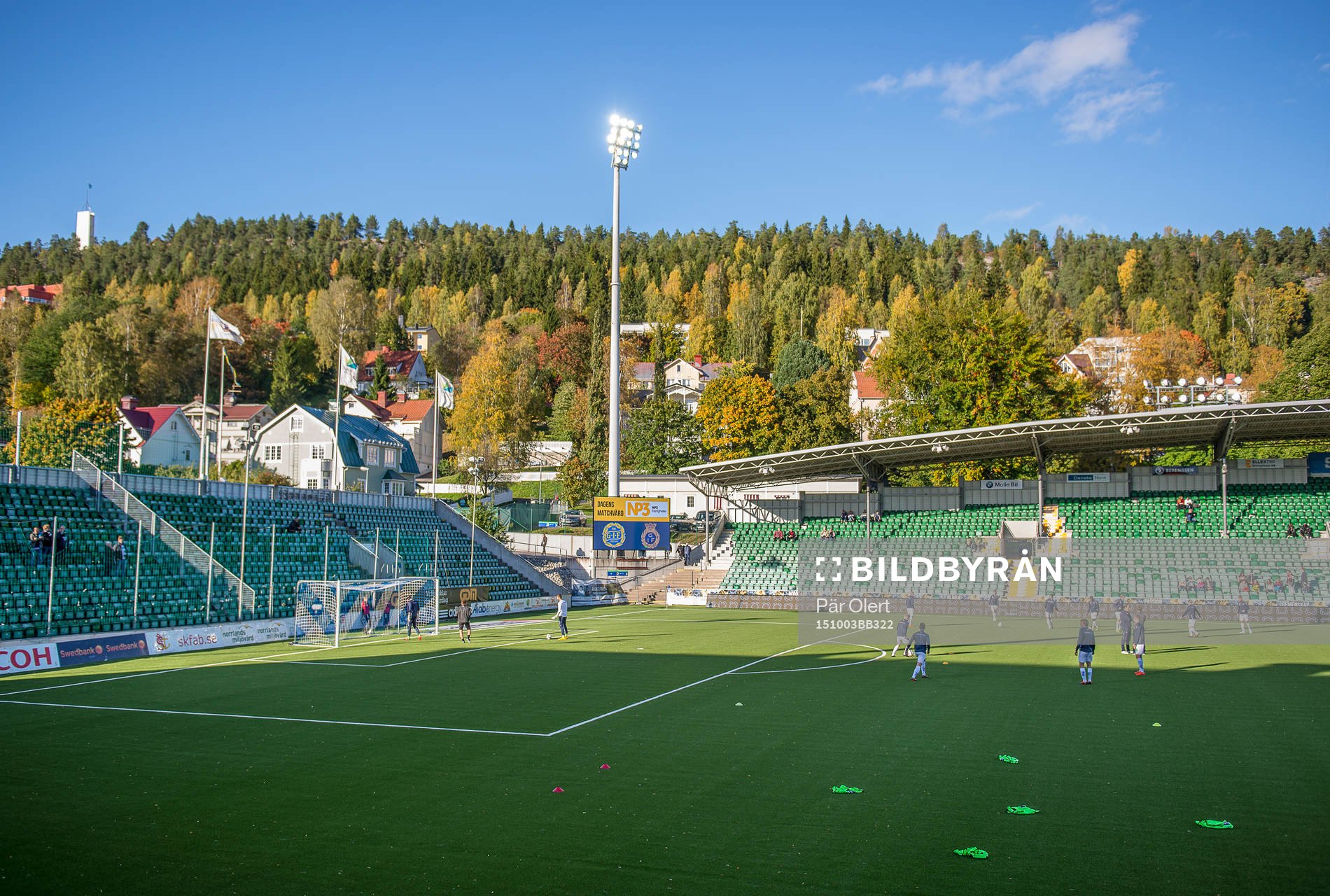 Gefle värmer upp innan fotbollsmatchen i Allsvenskan