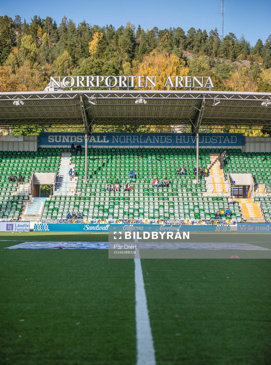 Norrporten Arena innan fotbollsmatchen i Allsvenskan mellan