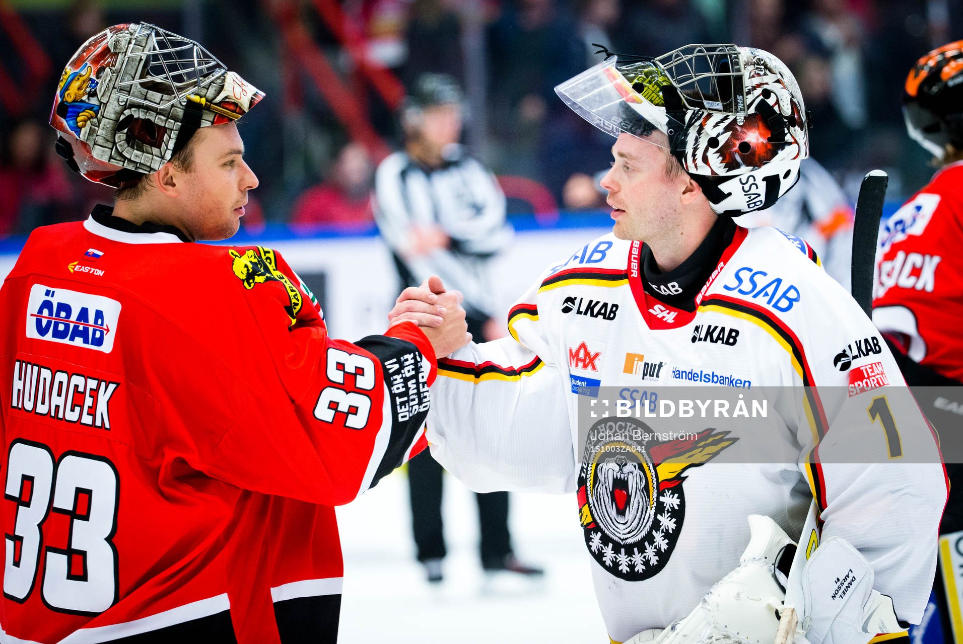Örebros målvakt Julius Hudacek och Luleås målvakt