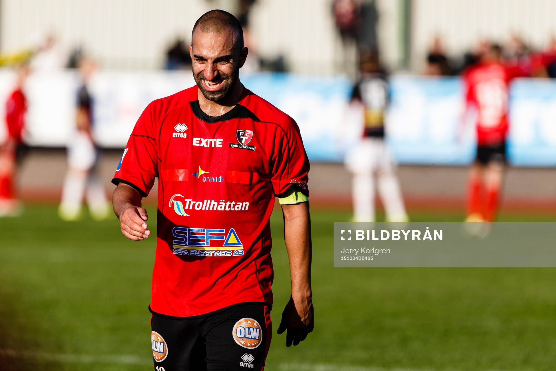 Trollhättans Josef Daoud under en fotbollsmatch mellan Lidköpings FK och FC Trollhättan i Division 2 den 4 Oktober 2015 i Lidköping.