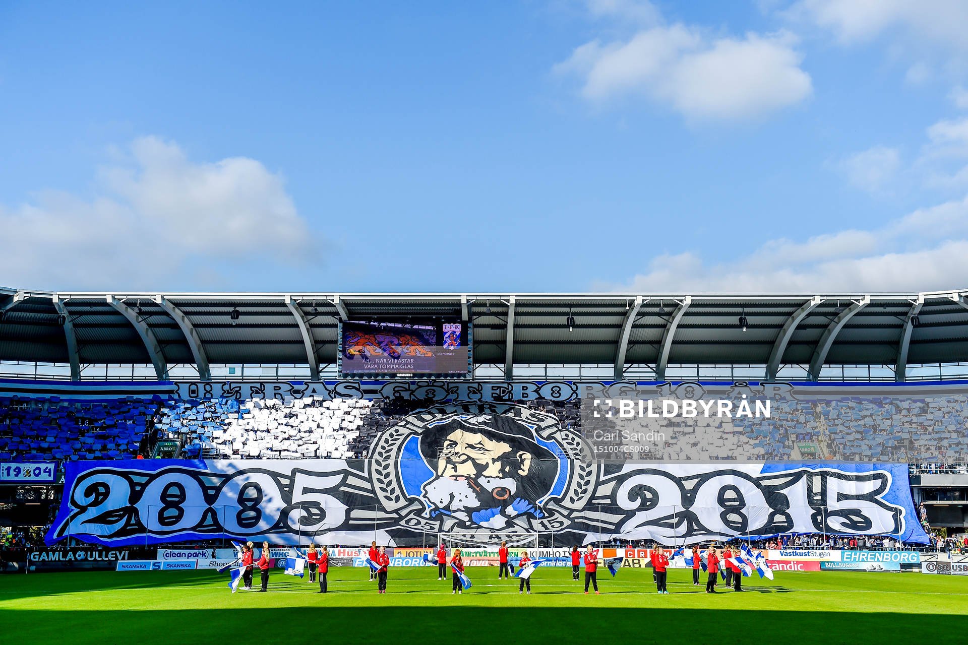 Tifo i samband med IFK Göteborgs jubileum före