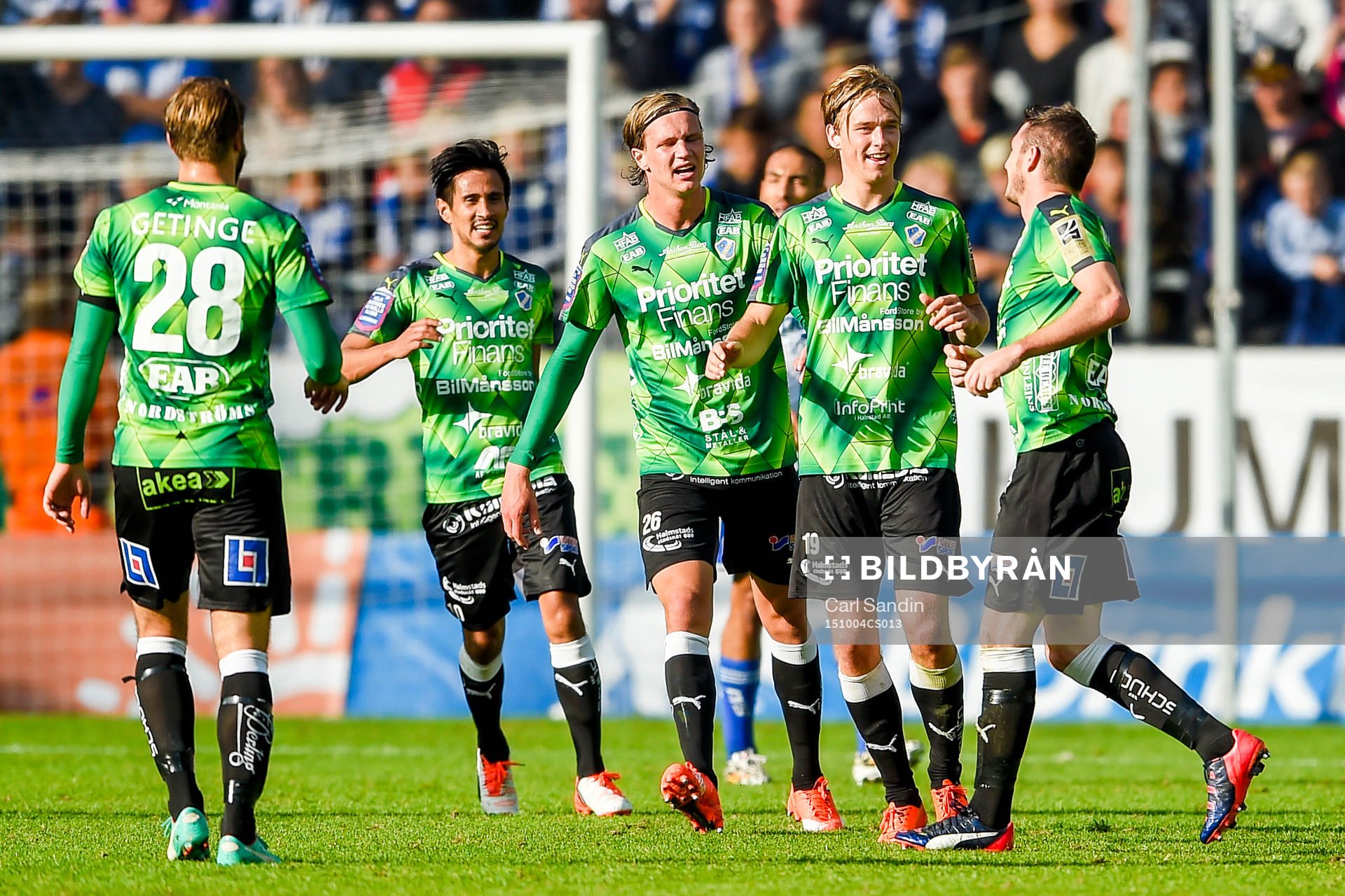 Halmstads spelare jublar
