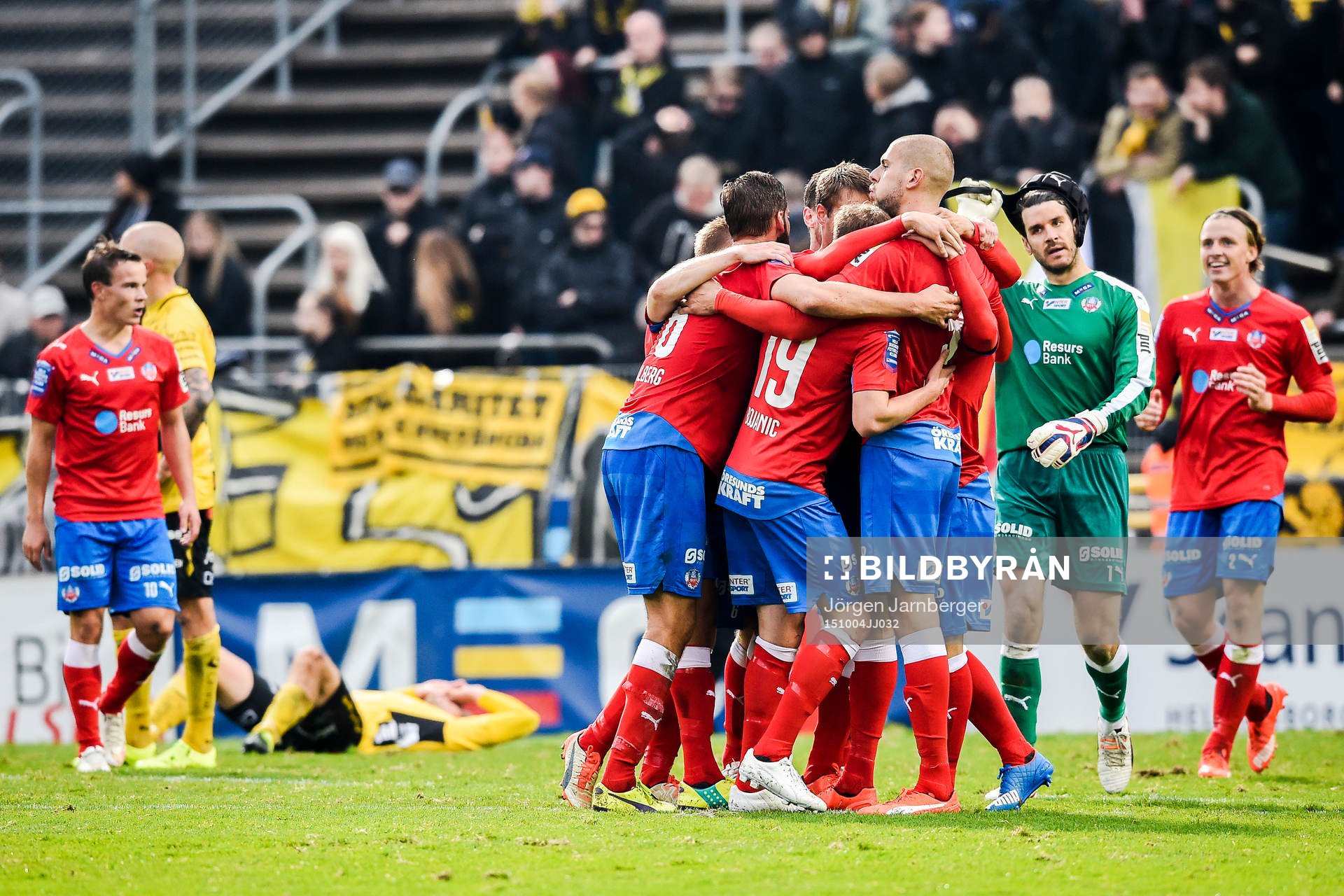 Helsingborgs spelare jublar