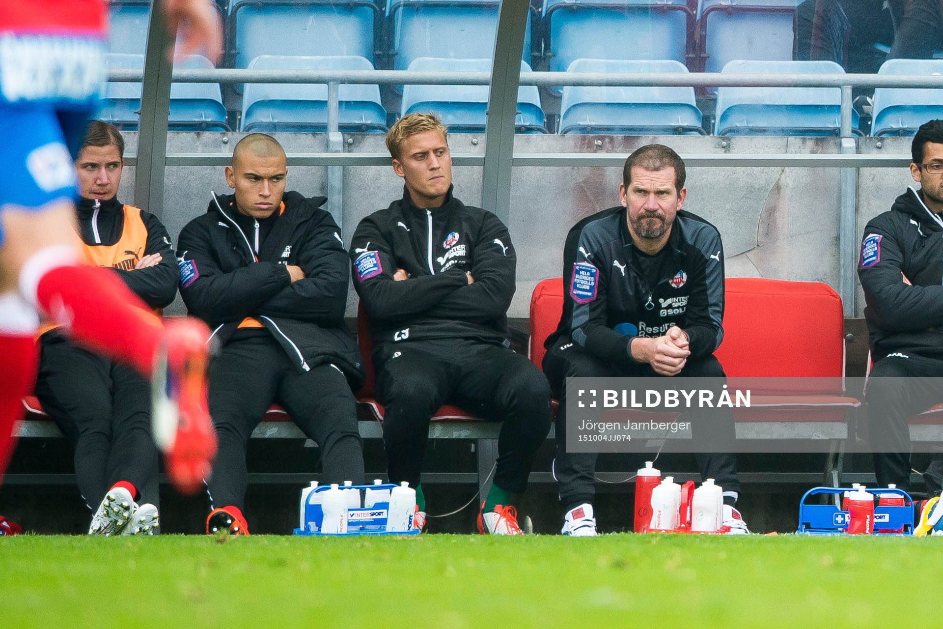 Helsingborgs Jordan Larsson och målvakt Pär Hansson på