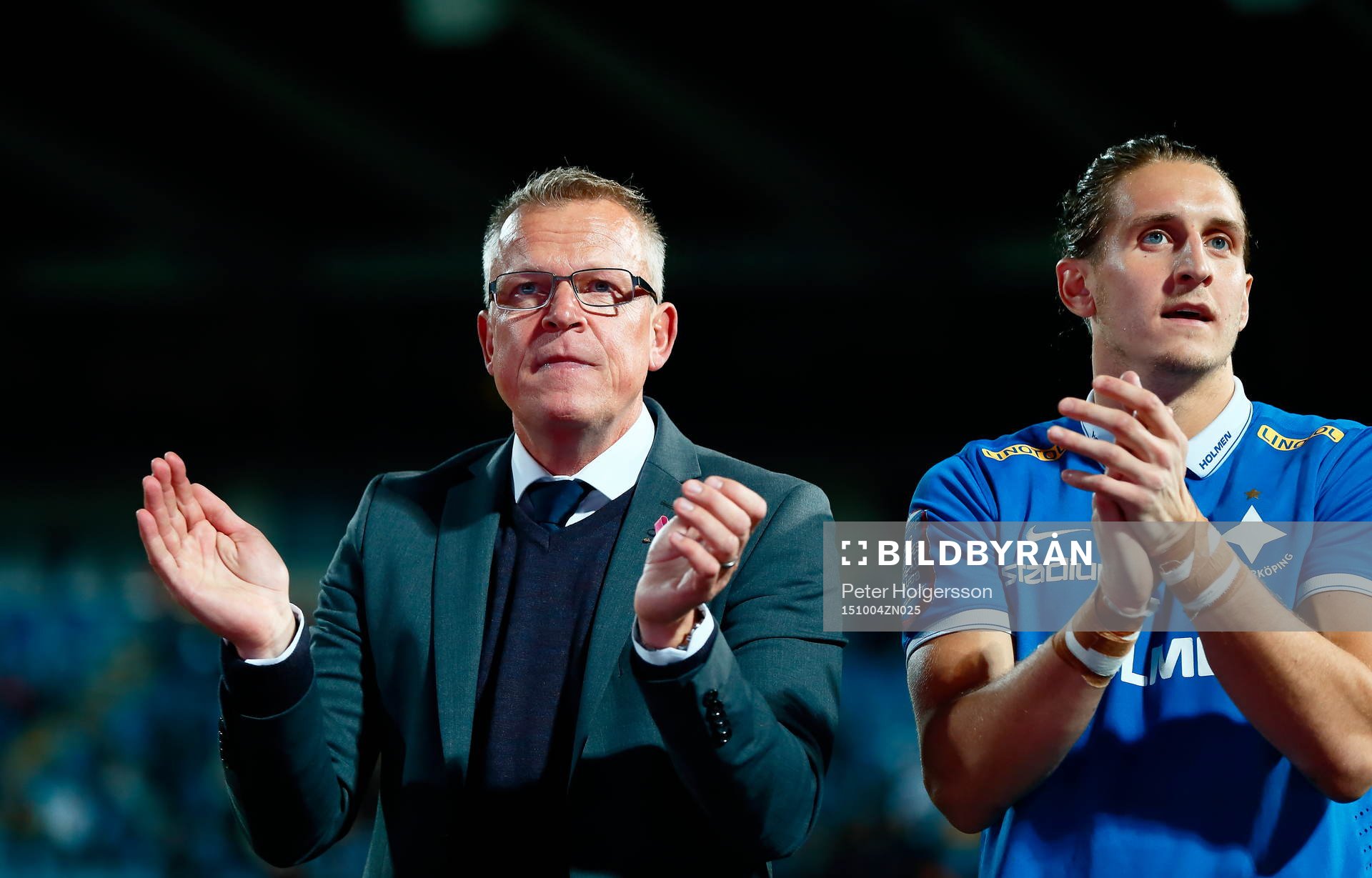 Norrköpings tränare Jan Andersson och målvakt David