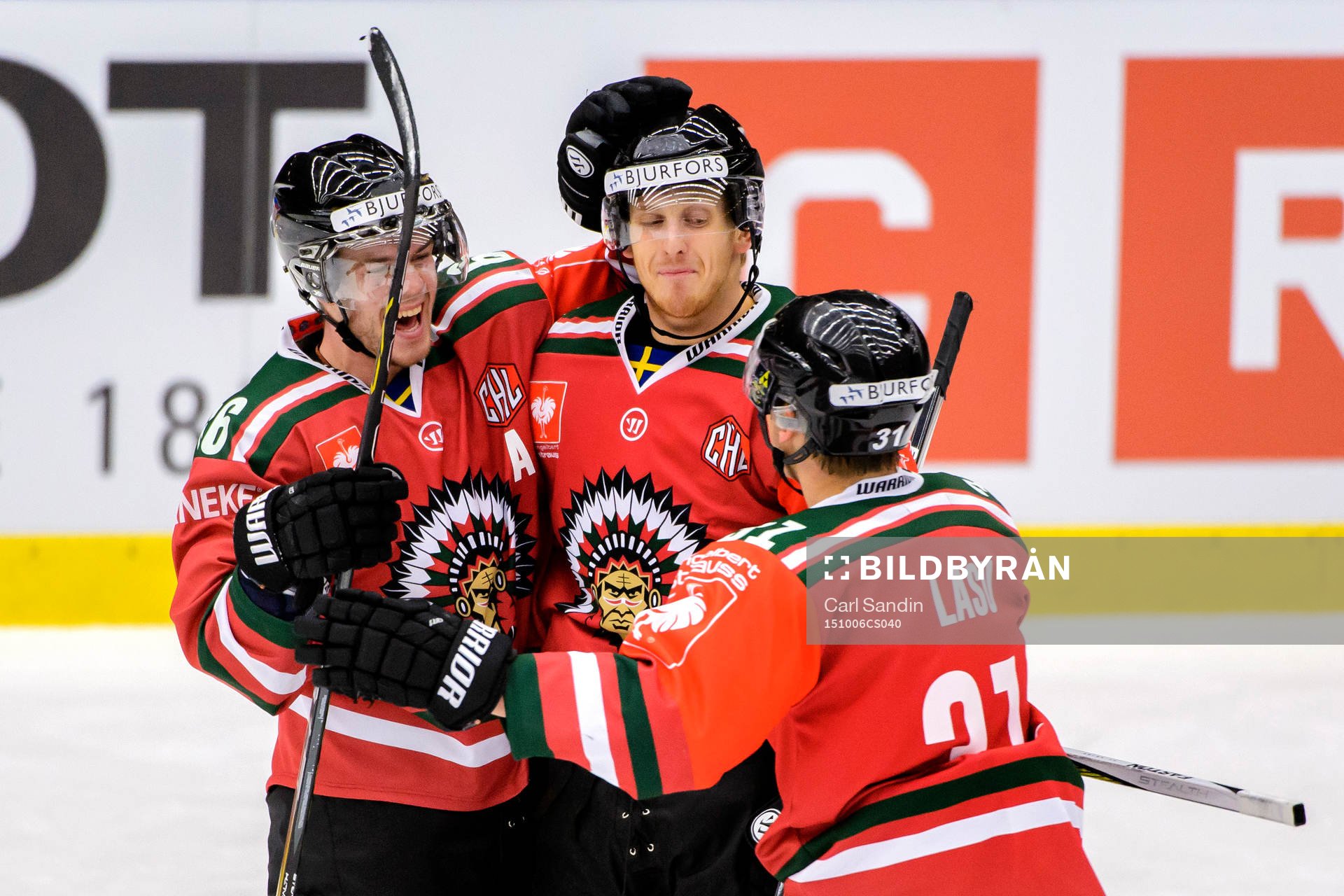 Frölundas Oscar Fantenberg och Pontus Widerström jublar
