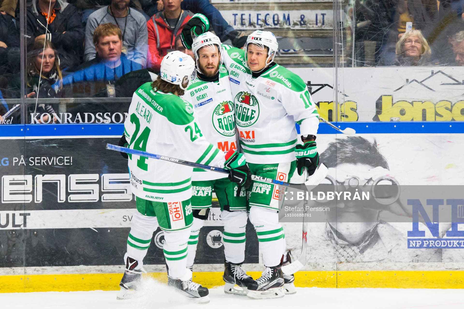Rögles Alex Aleardi, Kelsey Tessier och Viktor Lindgren