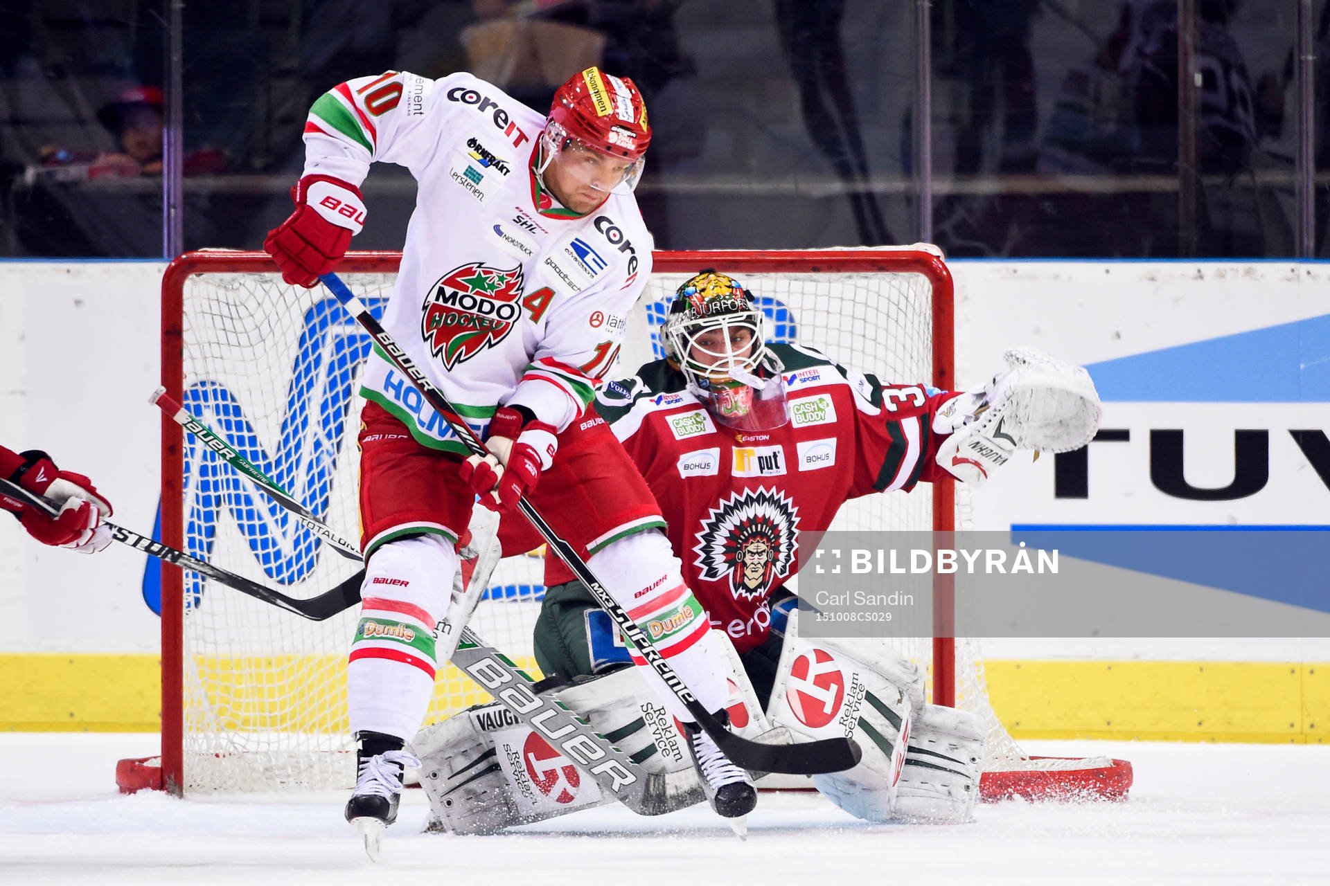 Frölundas målvakt Johan Gustafsson och Modos Per-Åge