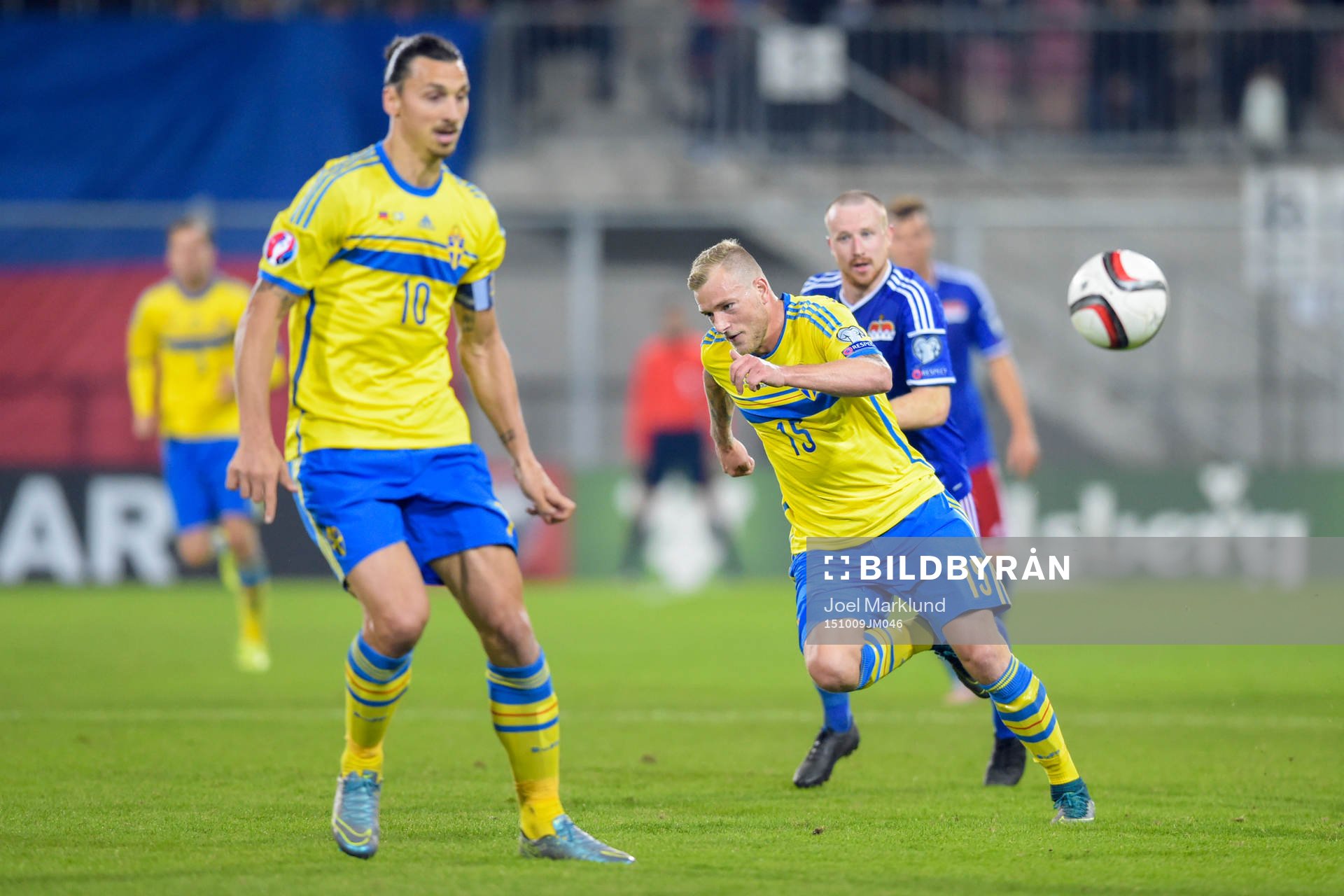 Sveriges Zlatan Ibrahimovic och John Guidetti