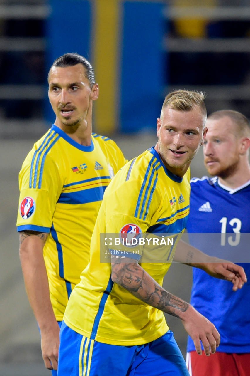 Sveriges Zlatan Ibrahimovic och John Guidetti
