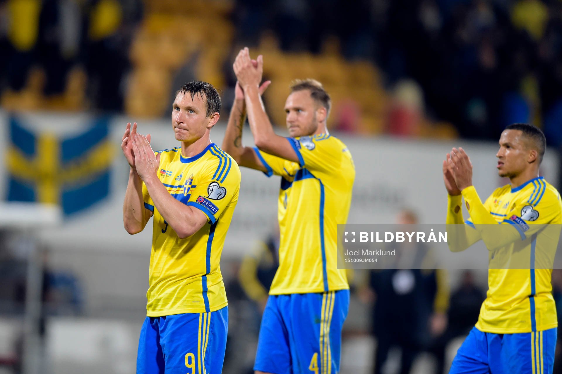 Sveriges Kim Källström, Andreas Granqvist och Martin