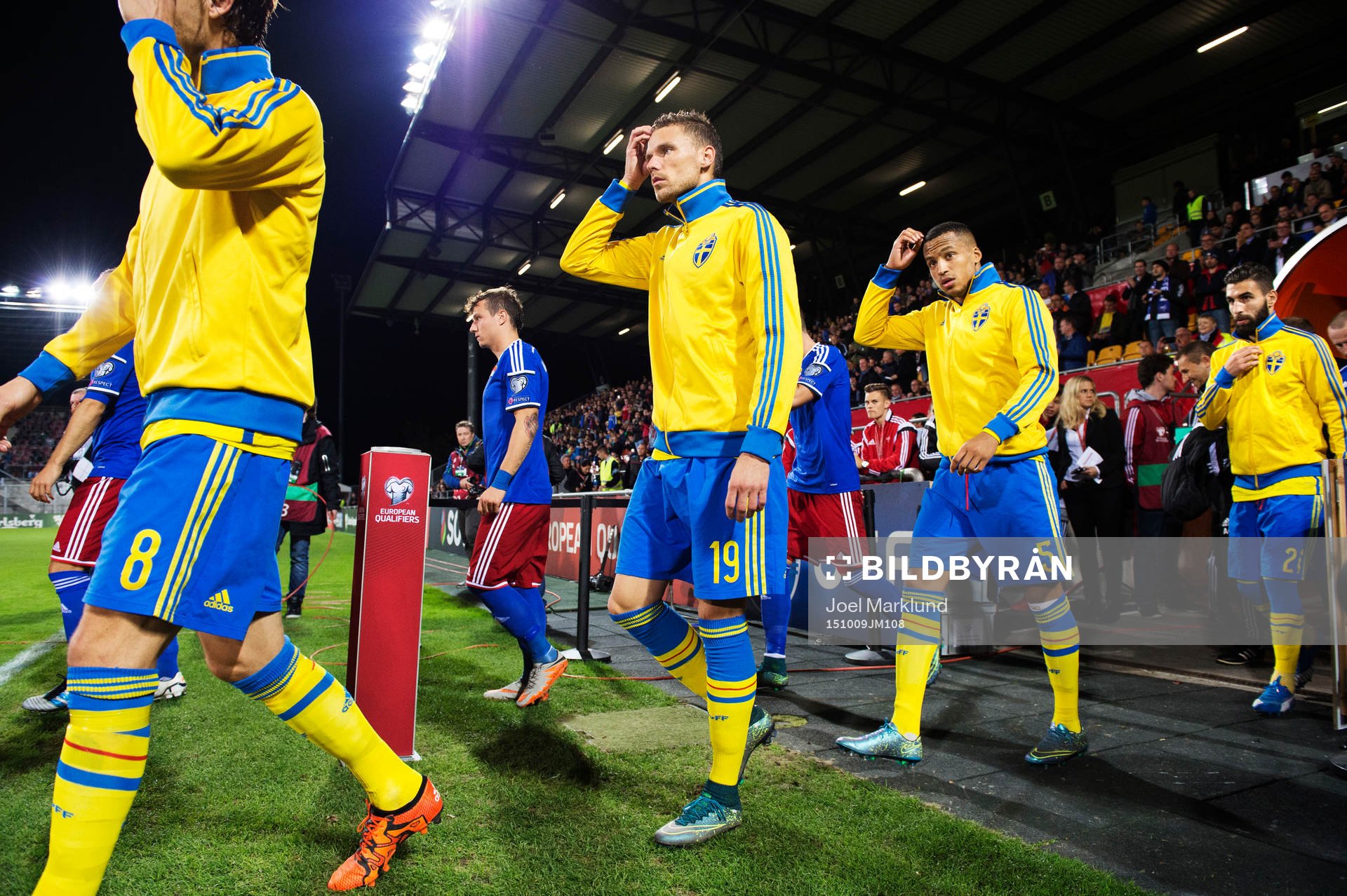 Sveriges Marcus Berg, Martin Olsson och Jimmy Durmaz gör