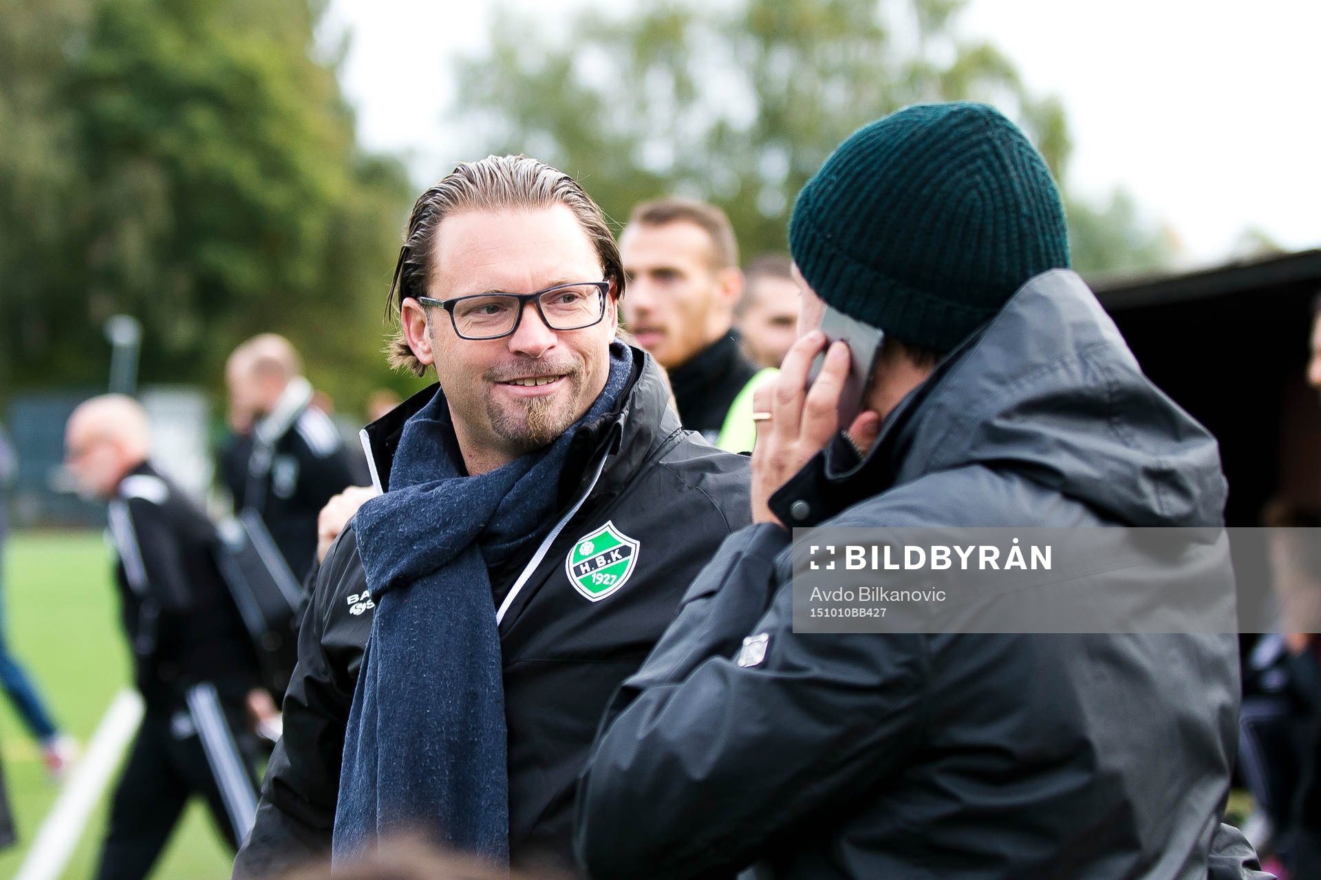 Högaborgs tränare Joakim Persson jublar