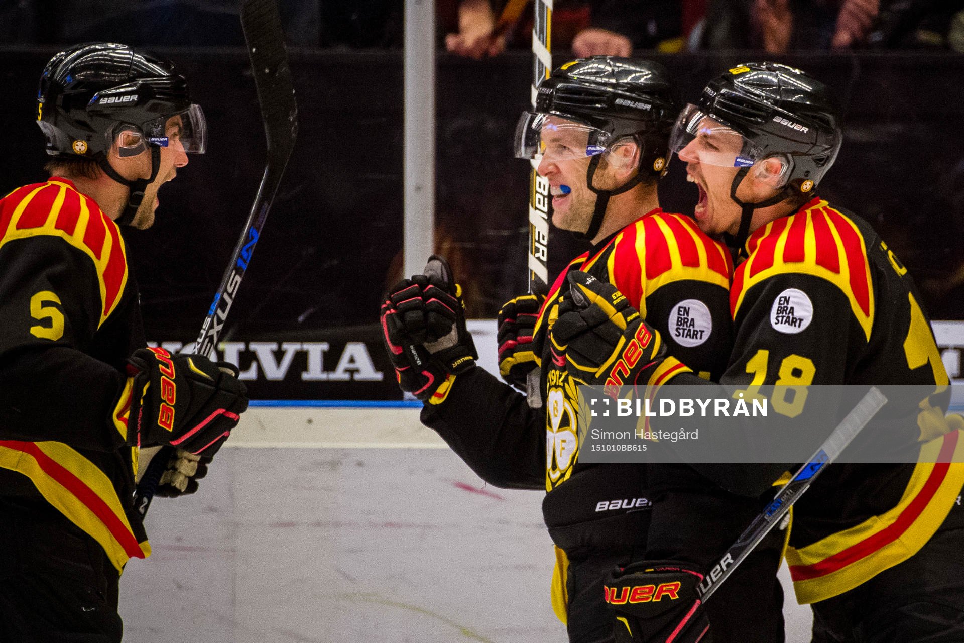 Brynäs Lukas Kilström , Greg Scott  och Anton Rödin