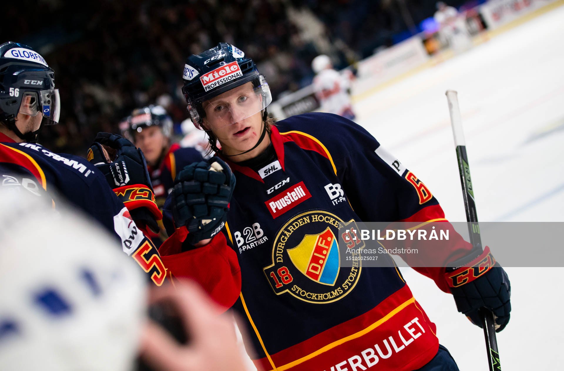 Djurgårdens Marcus Sörensen firar ett mål