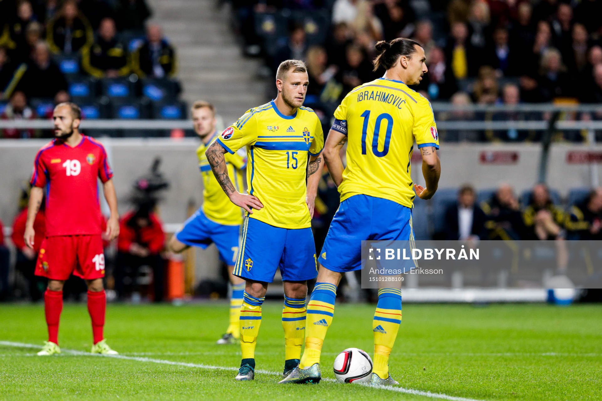 Sveriges John Guidetti och Zlatan Ibrahimovic