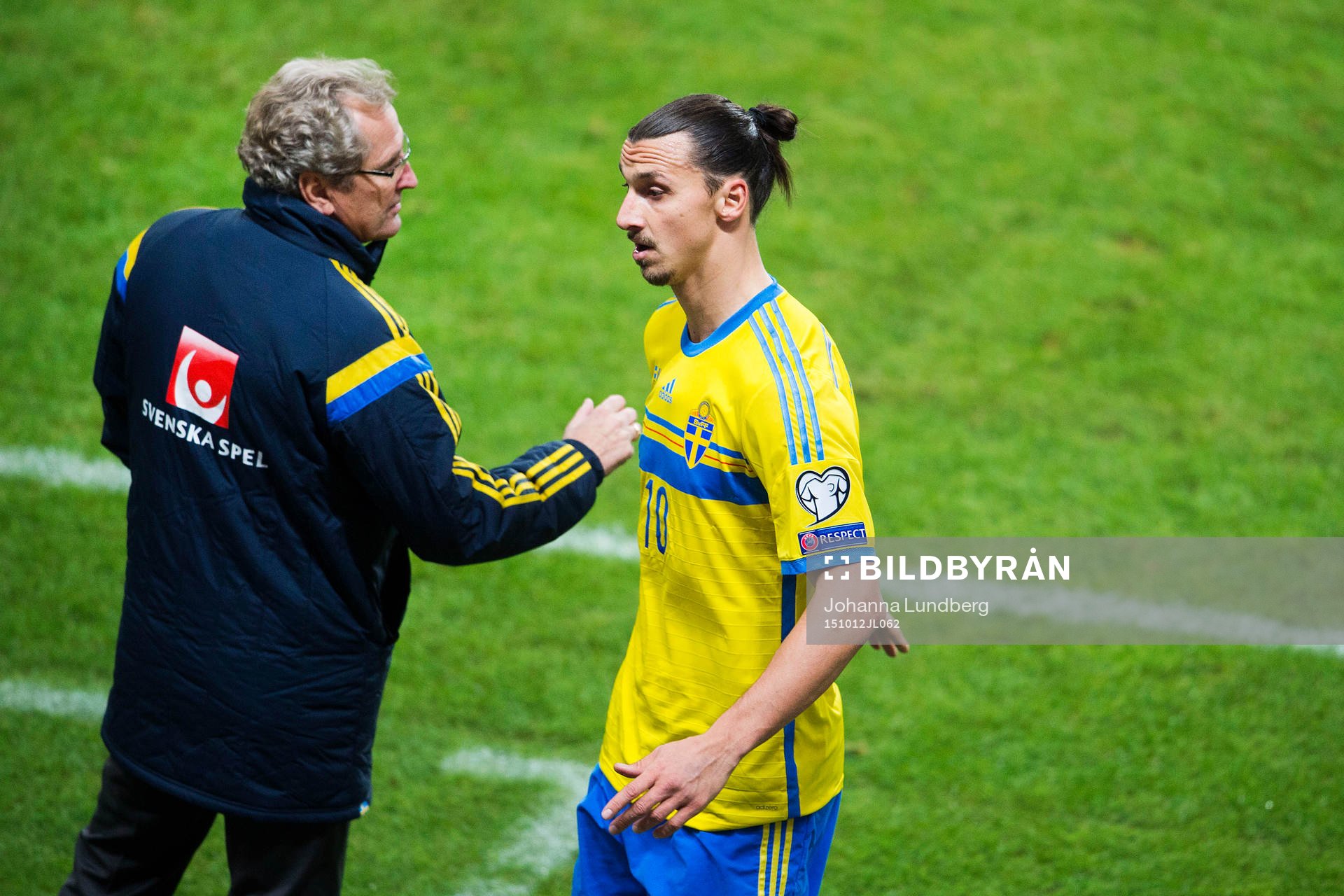 Sveriges förbundskapten Erik Hamrén och Zlatan Ibrahimovic