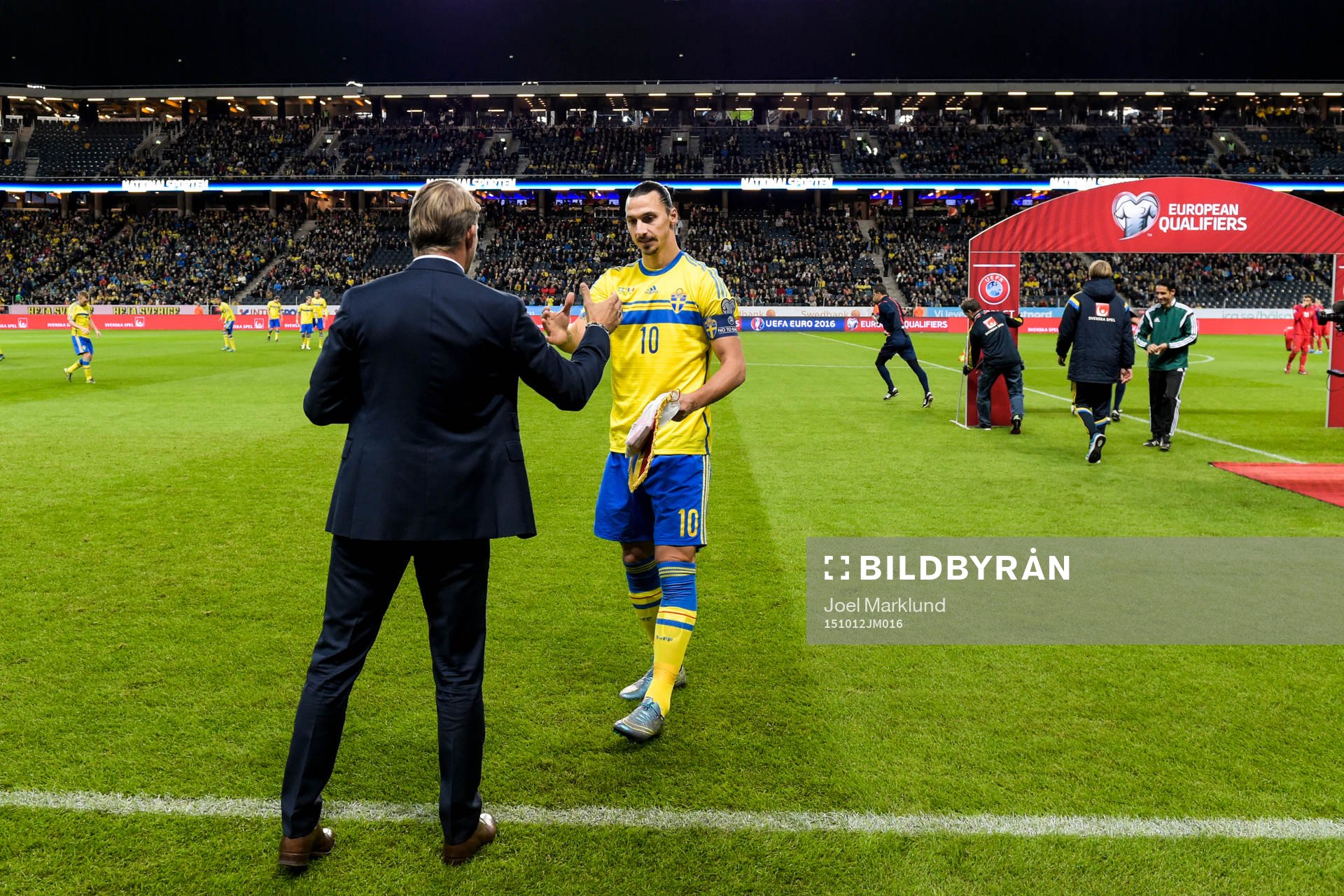 Sveriges Zlatan Ibrahimovic och players manager Marcus