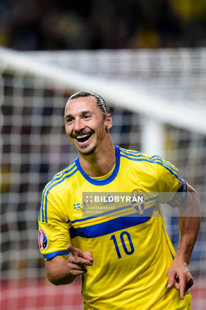 Sveriges Zlatan Ibrahimovic jublar