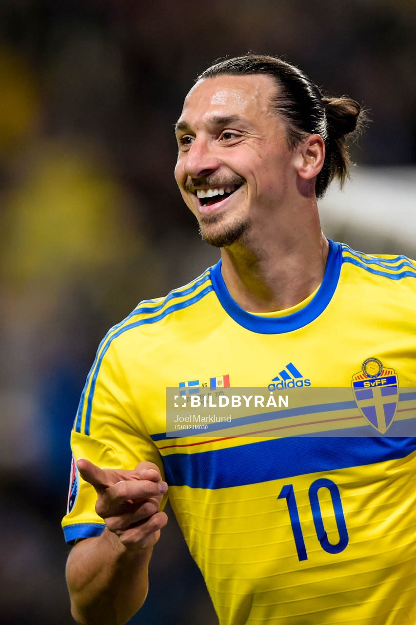 Sveriges Zlatan Ibrahimovic jublar