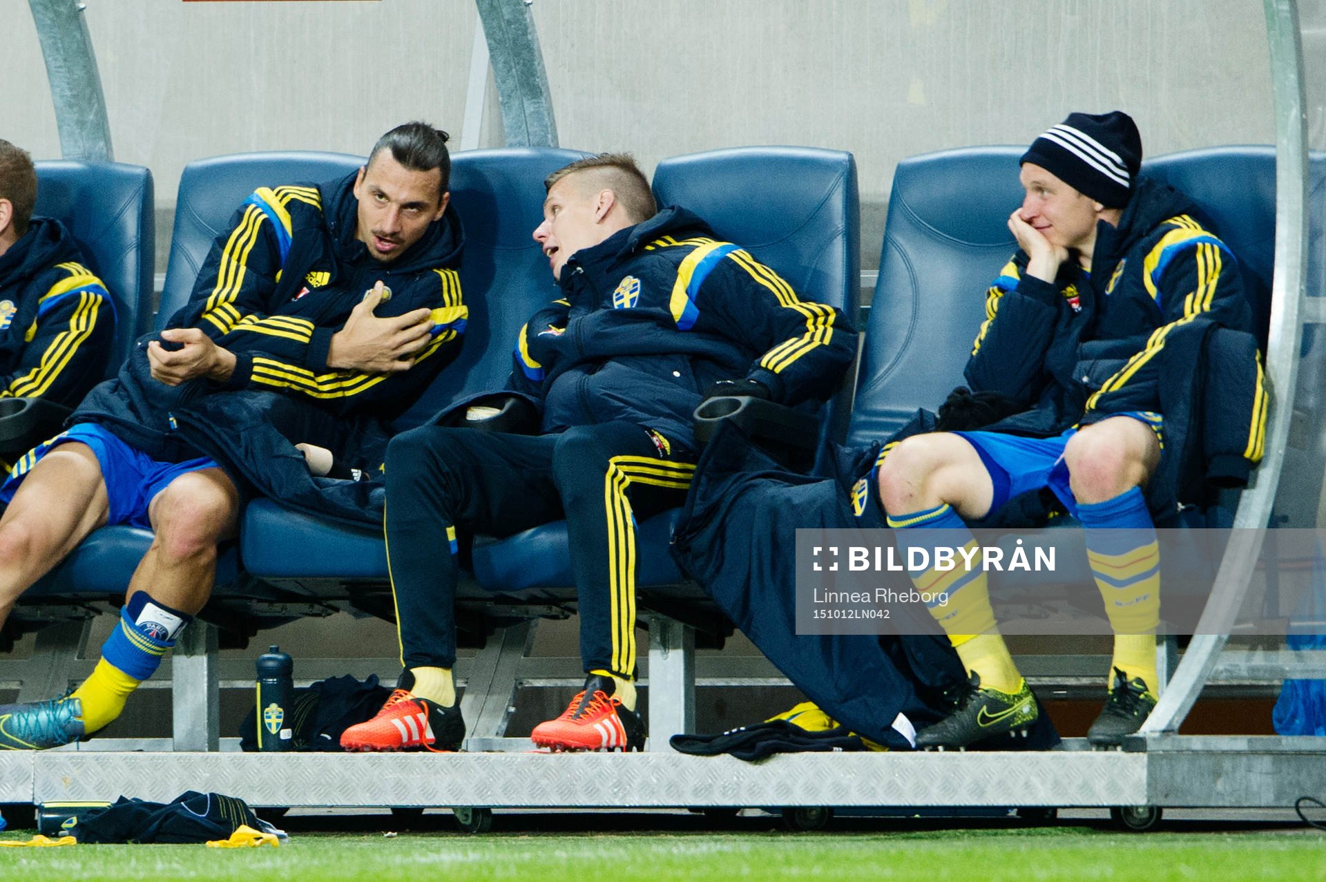 Sveriges Zlatan Ibrahimovic, Pontus Wernbloom och Kim