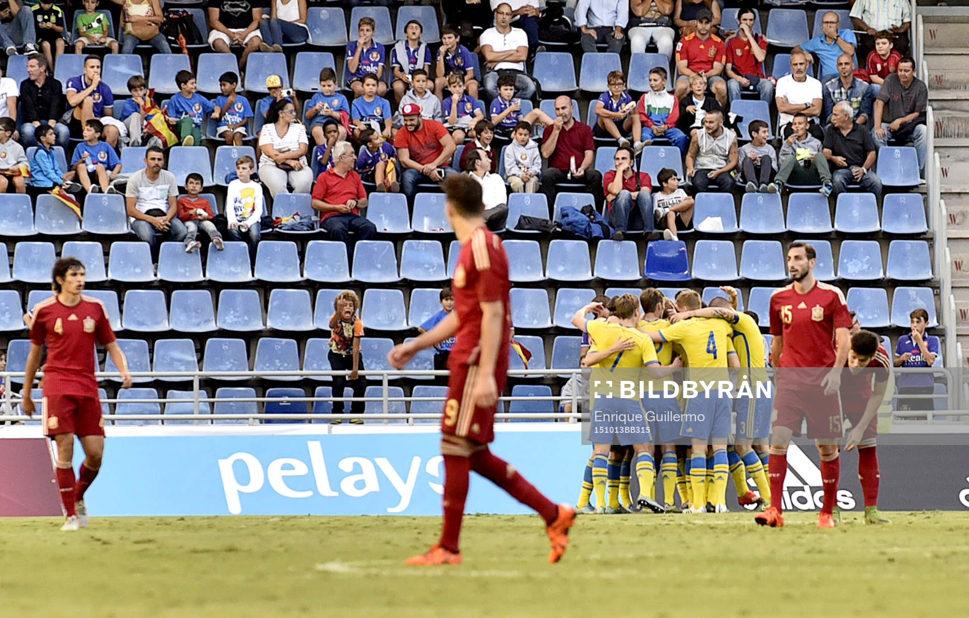 Football match between the national teams of Spain and