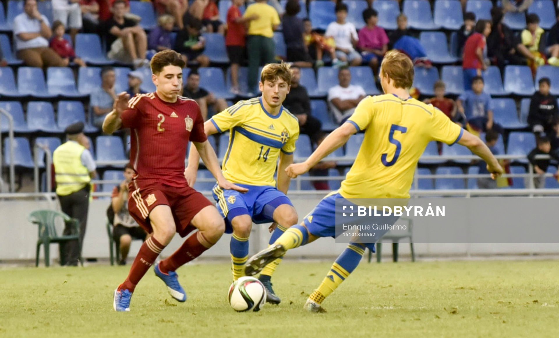 Football match between the national teams of Spain and