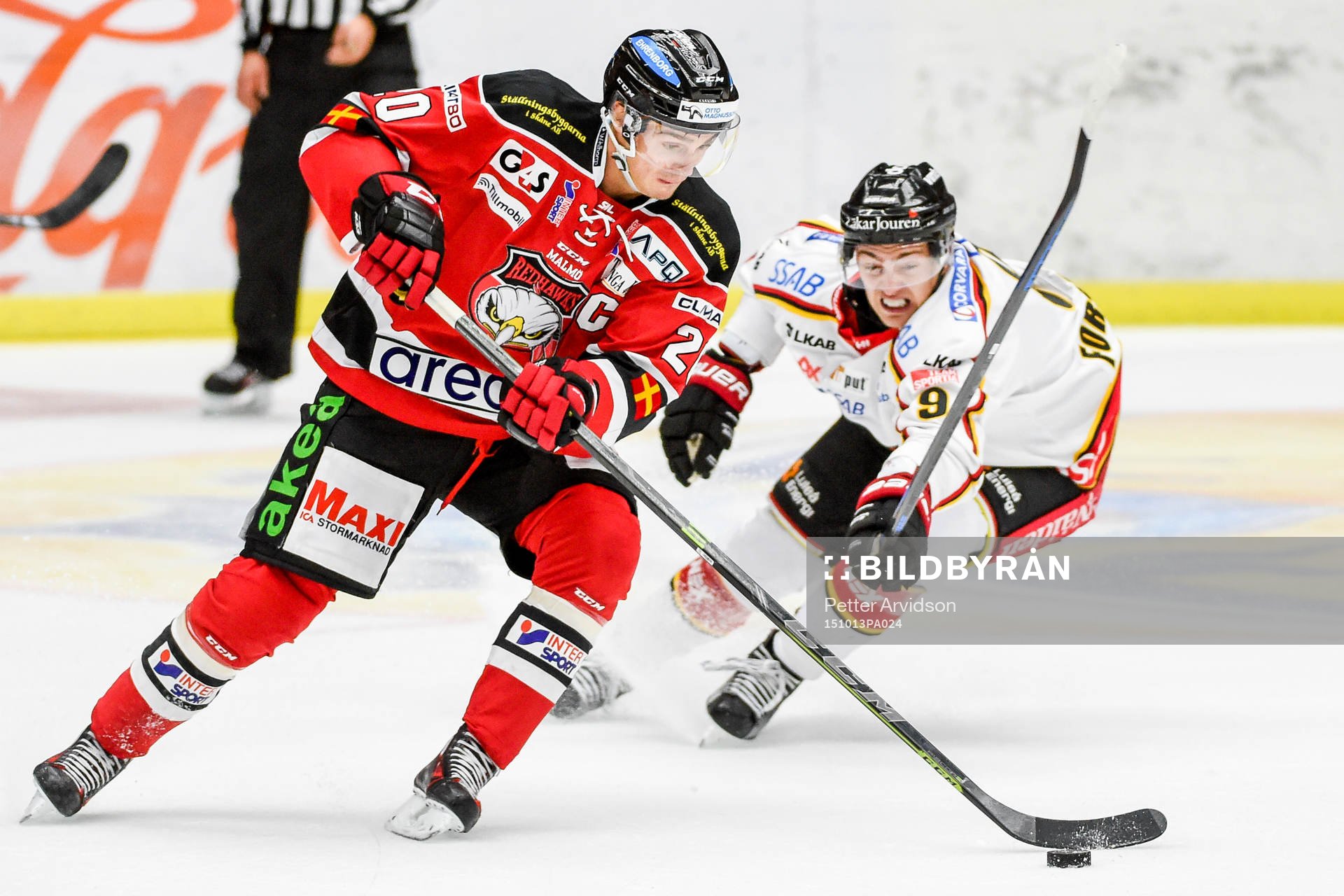 Malmö Redhawks Henrik Hetta och Luleås Johan Forsberg