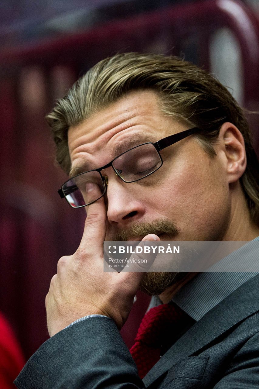 Malmö Redhawks tränare Björn Hellkvist deppar