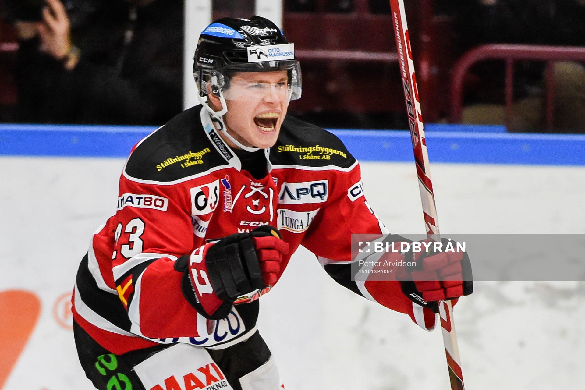 Malmö Redhawks Christoffer Forsberg jublar