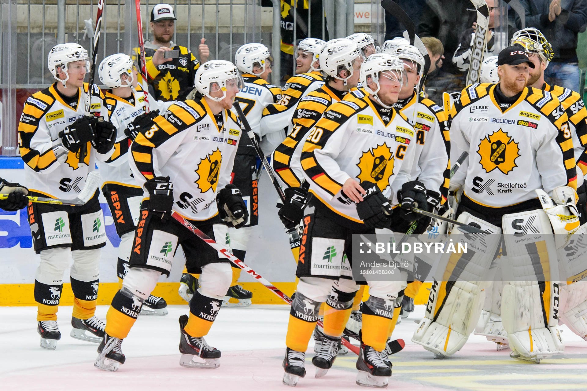 Skellefteås spelare firar vinsten