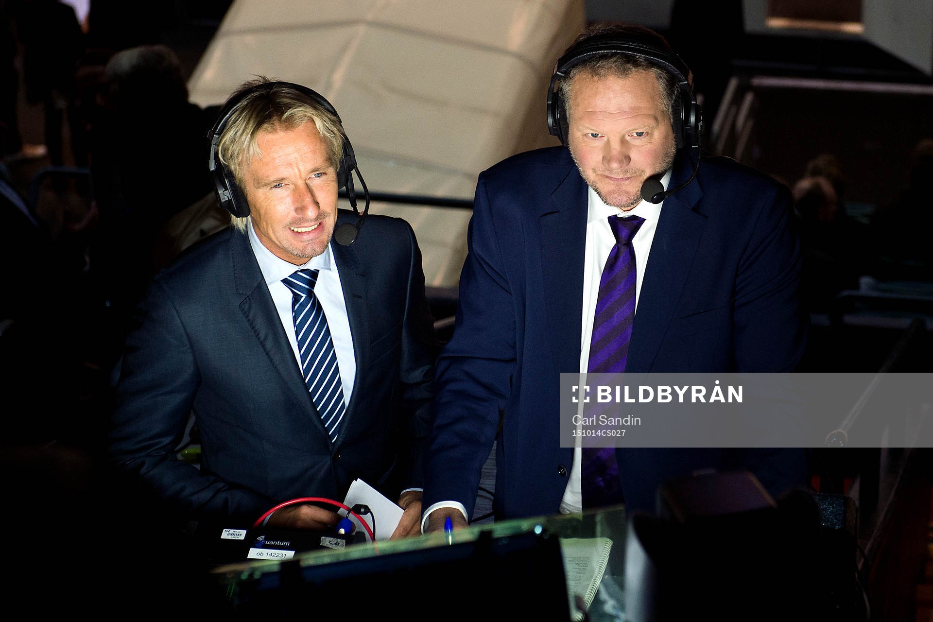 Kommentatorerna Patrik Westberg och Arton Blomsten