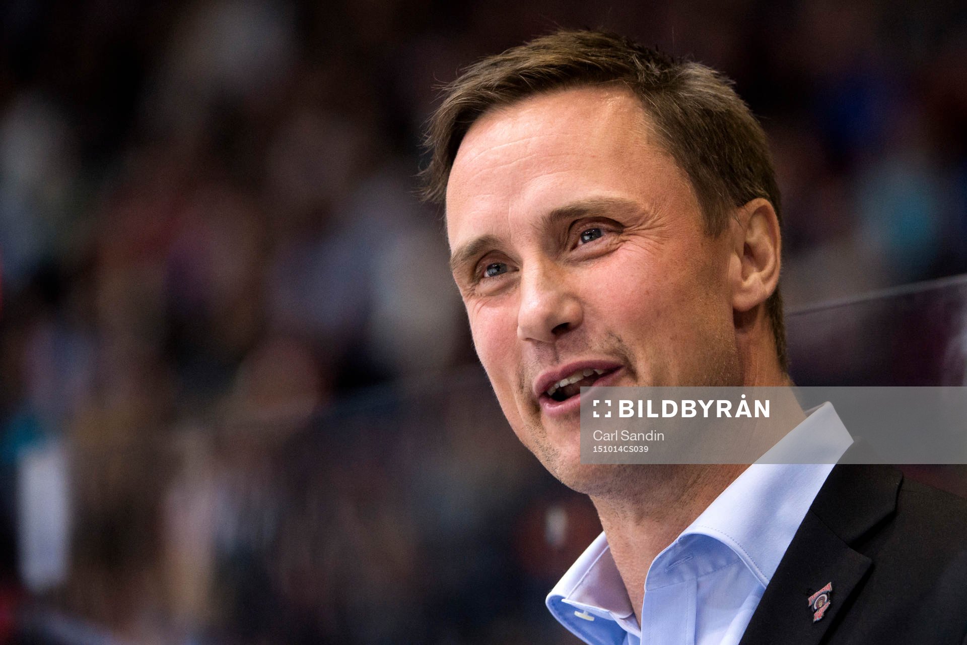 Frölundas tränare Roger Rönnberg jublar