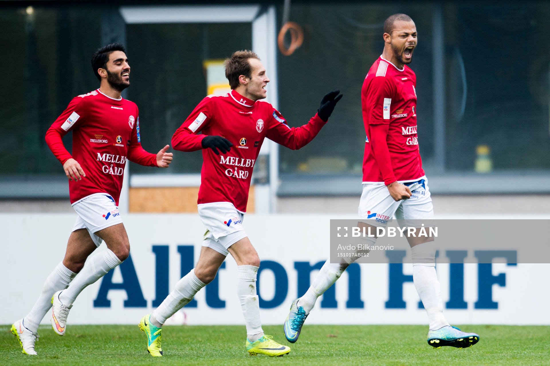 Trelleborgs Salif Camara Jönsson (th) jublar