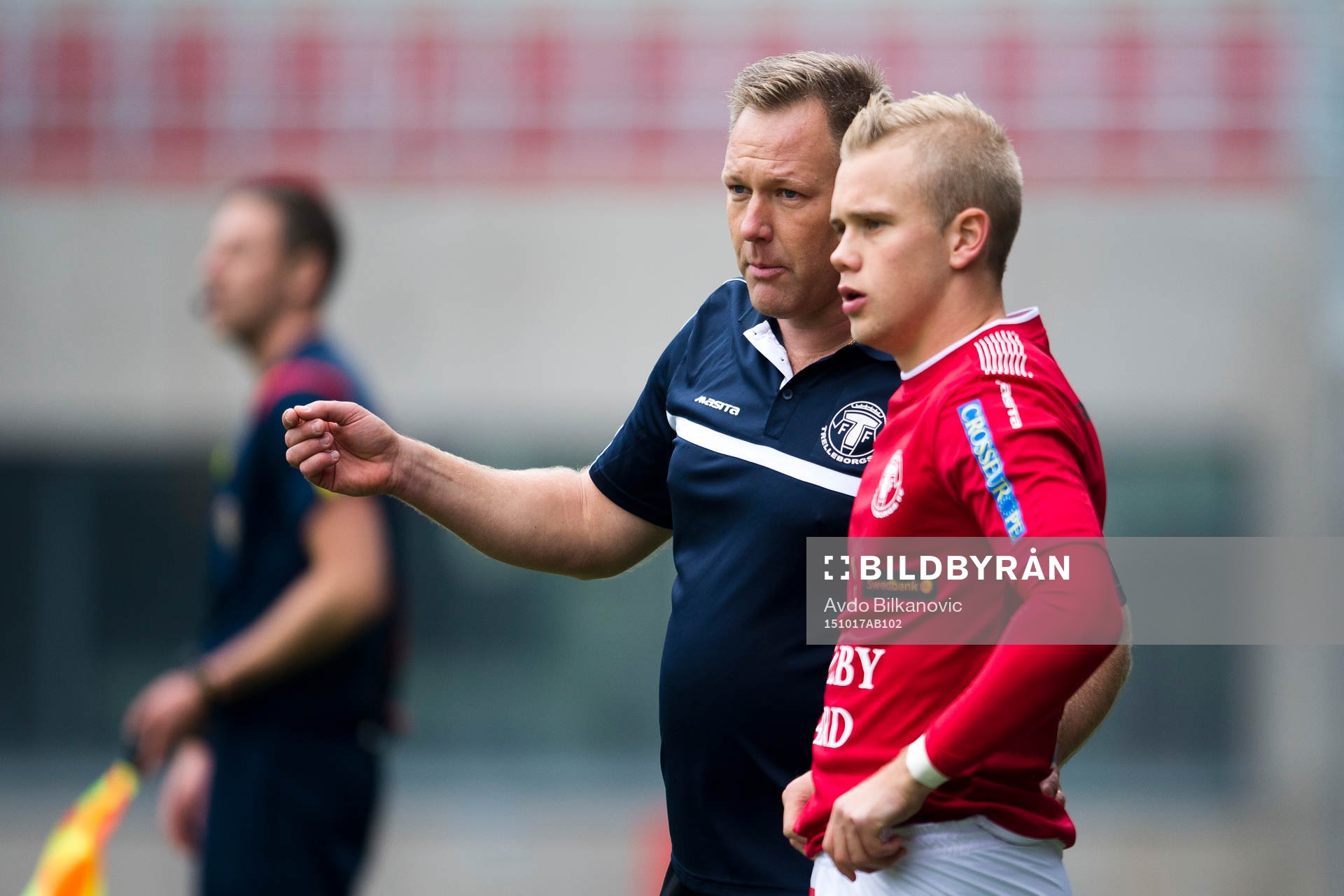 Trelleborgs huvudtränare Patrick Winqvist och Fabian