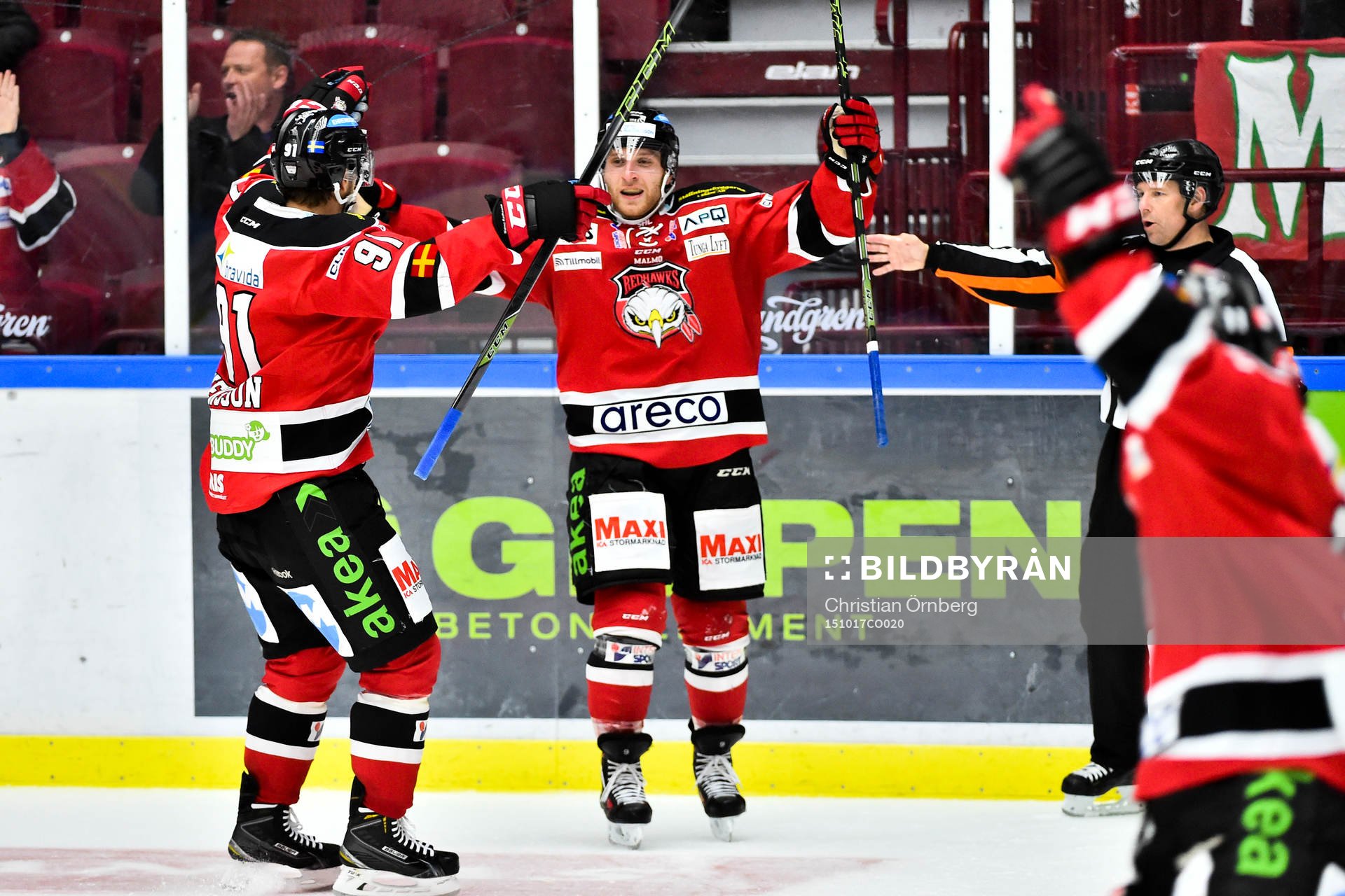Malmö Redhawks Björn Svensson och Frederik Storm (m)