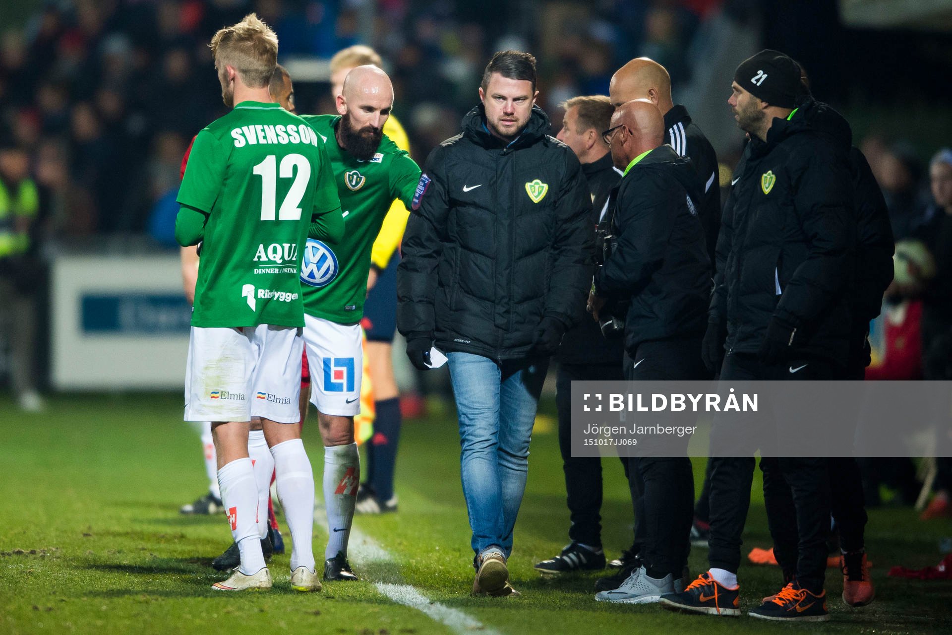 Jönköpings tränare Jimmy Thelin på vid sidlinjen