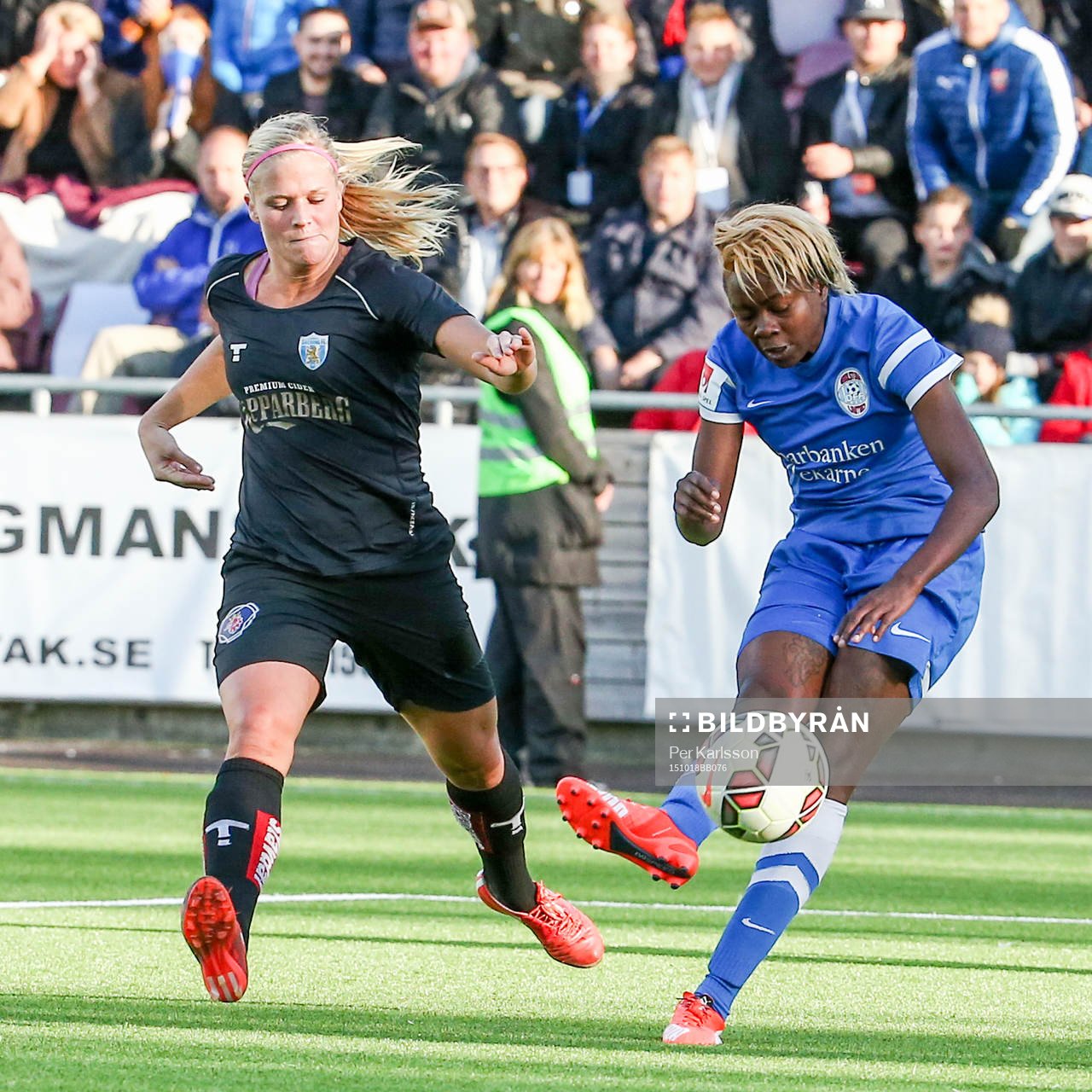 Eskilstuna Uniteds Gaelle Enganamouit har en chans i