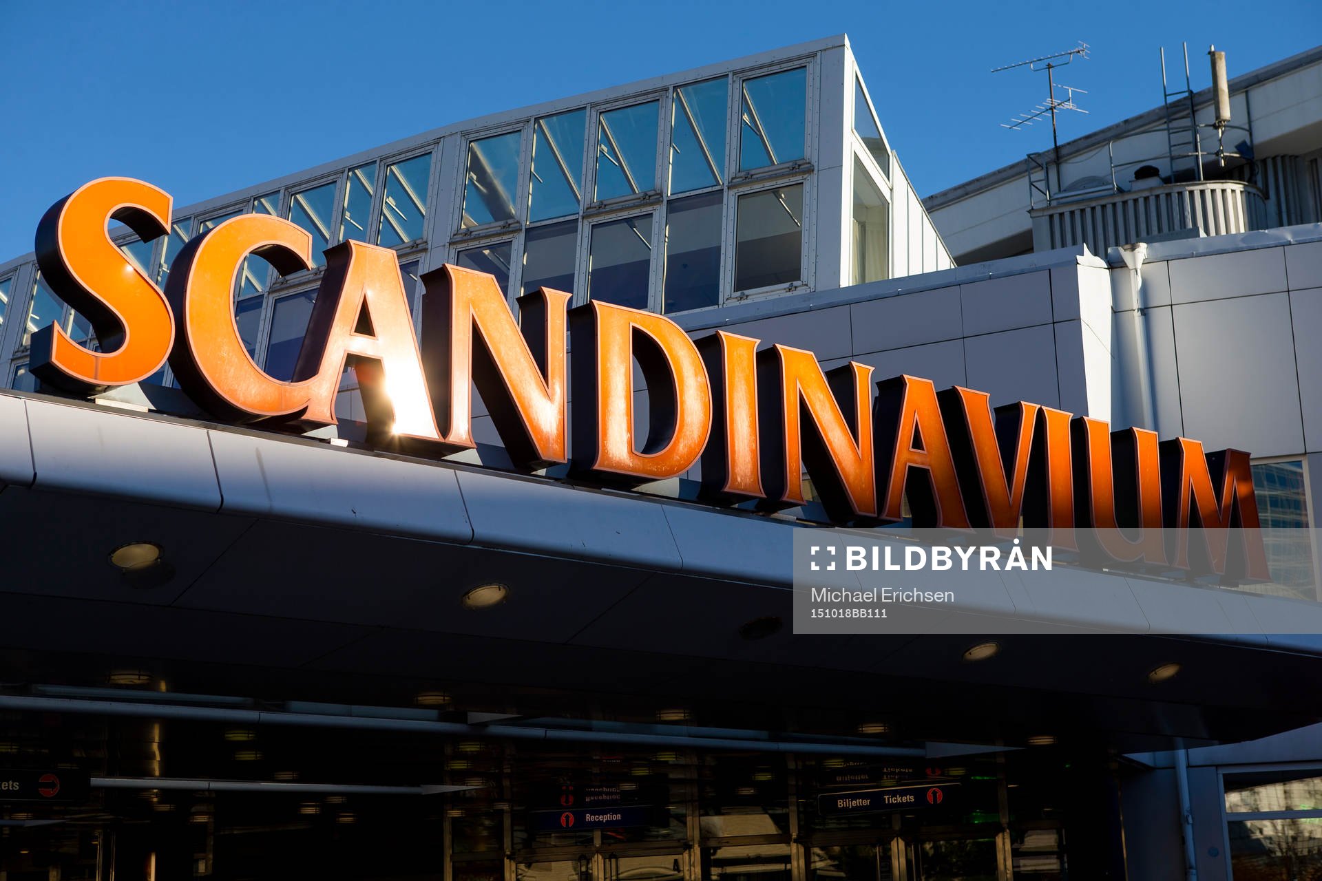 Scandinavium exteriört innan en ishockeymatch i SHL mellan