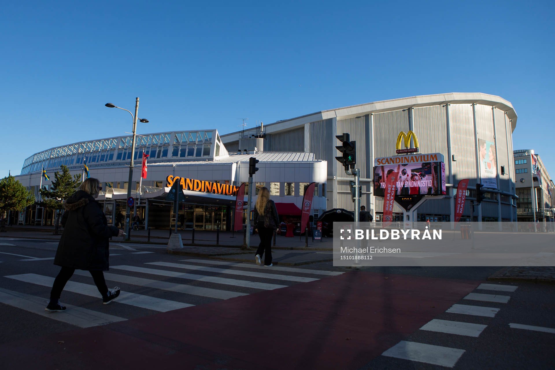 Scandinavium exteriört innan en ishockeymatch i SHL mellan