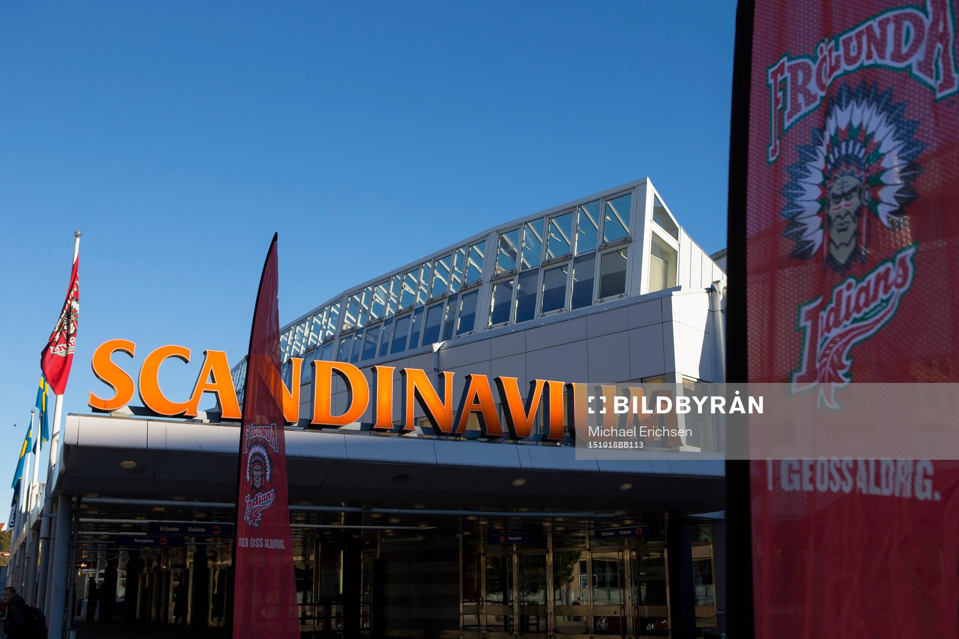 Scandinavium exteriört innan en ishockeymatch i SHL mellan