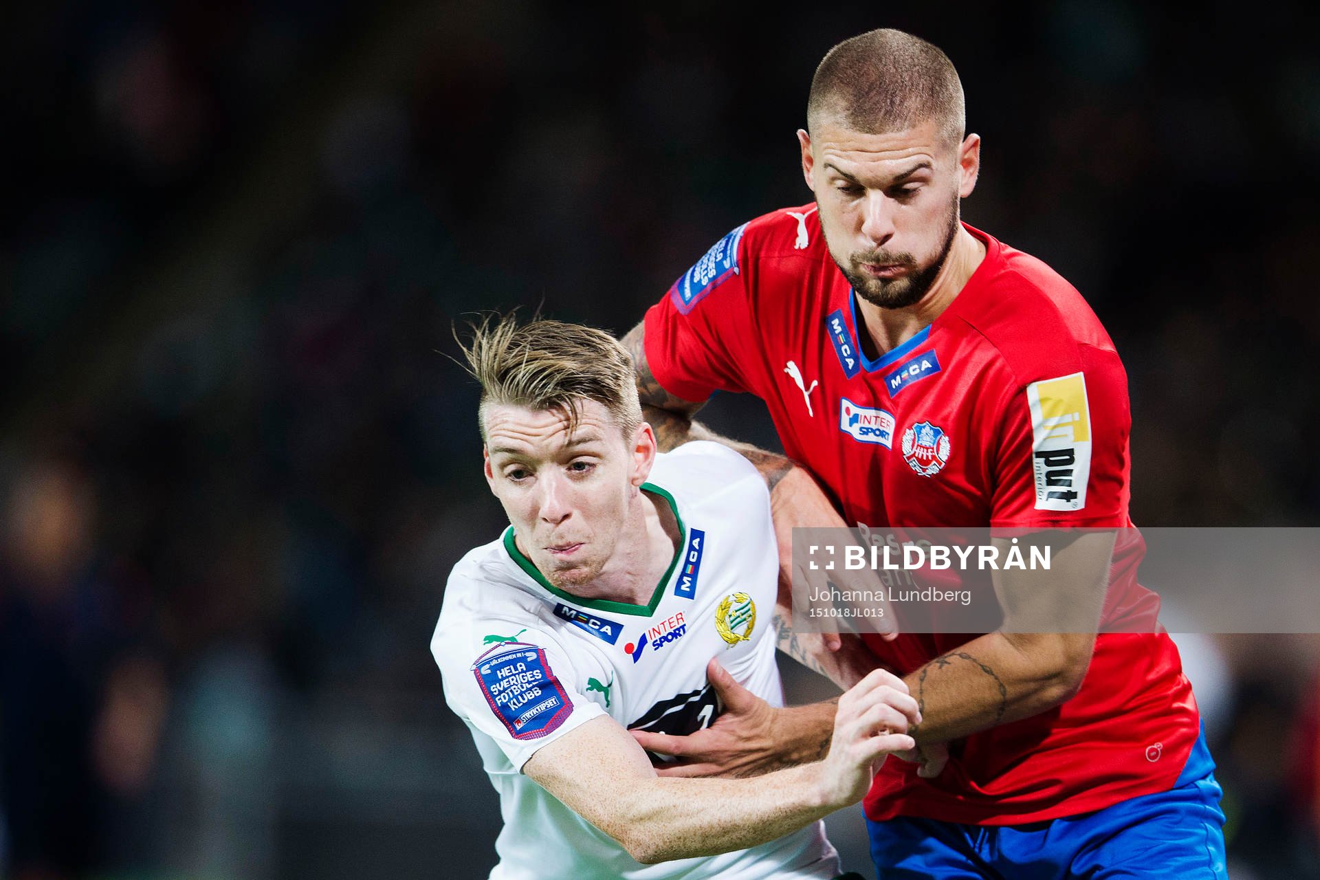 Hammarbys Birkir Már Saevarsson och Helsingborgs Robin