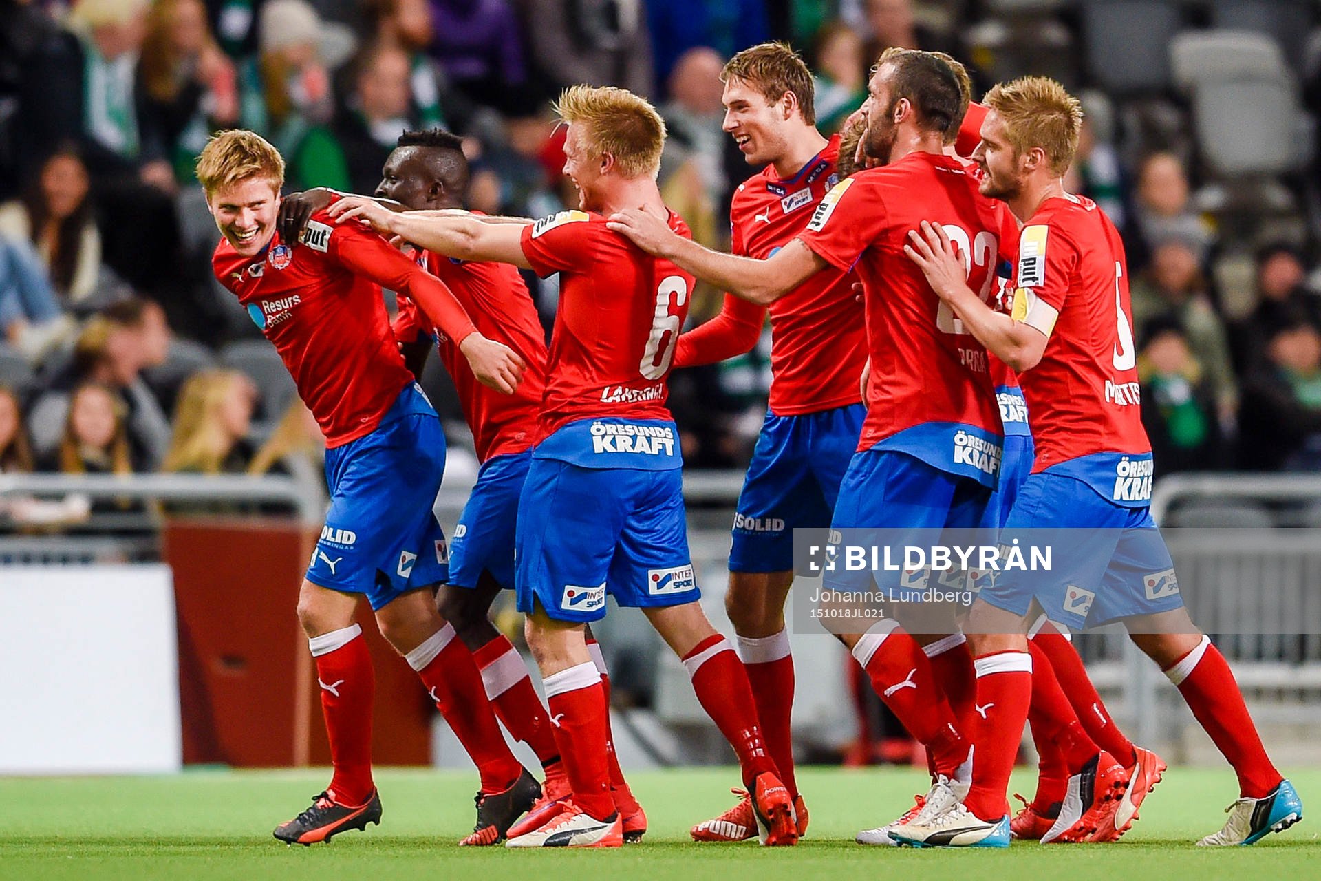 Helsingborgs spelare jublar