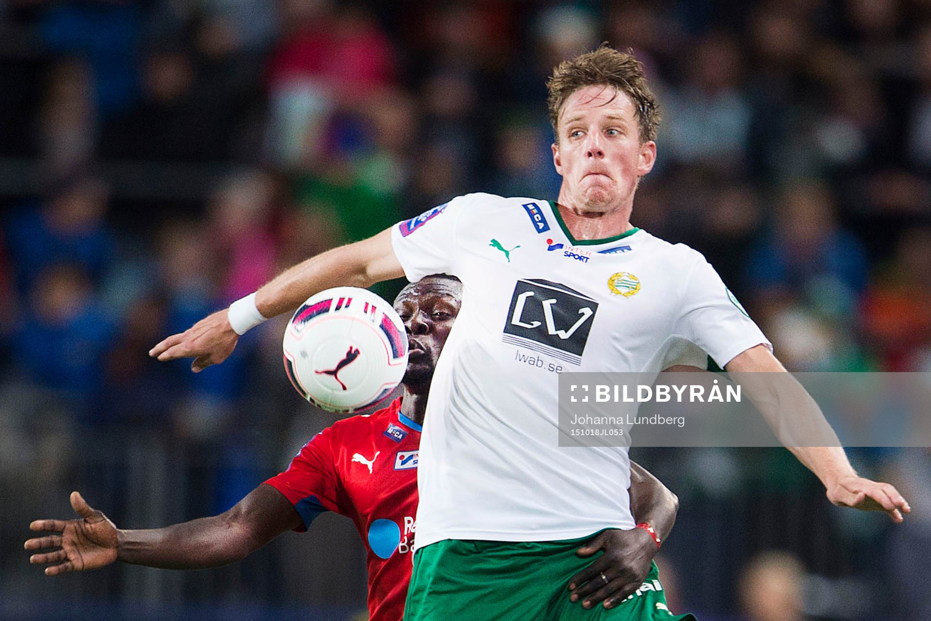 Helsingborgs Lalawélé Atakora och Hammarbys Jan Gunnar