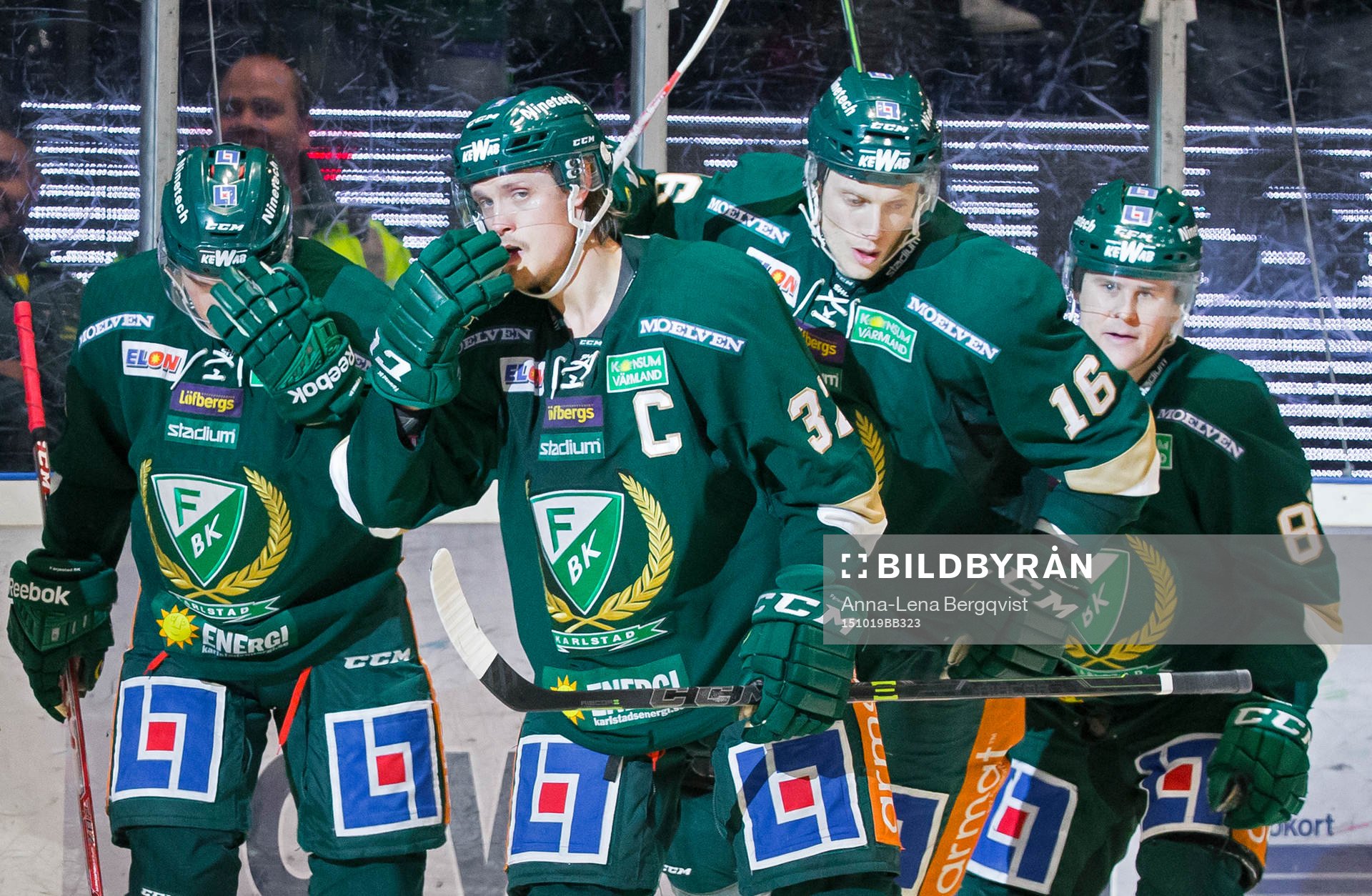 Färjestads Magnus Nygren, Johan Ryno   och Mikael