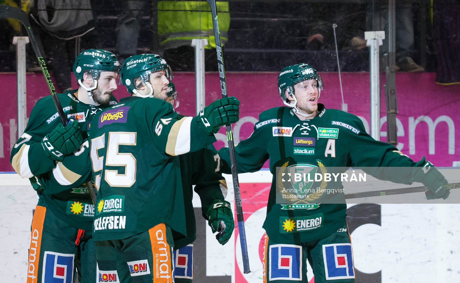 Färjestads John Persson (v), Ole-Kristian Tollefsen och