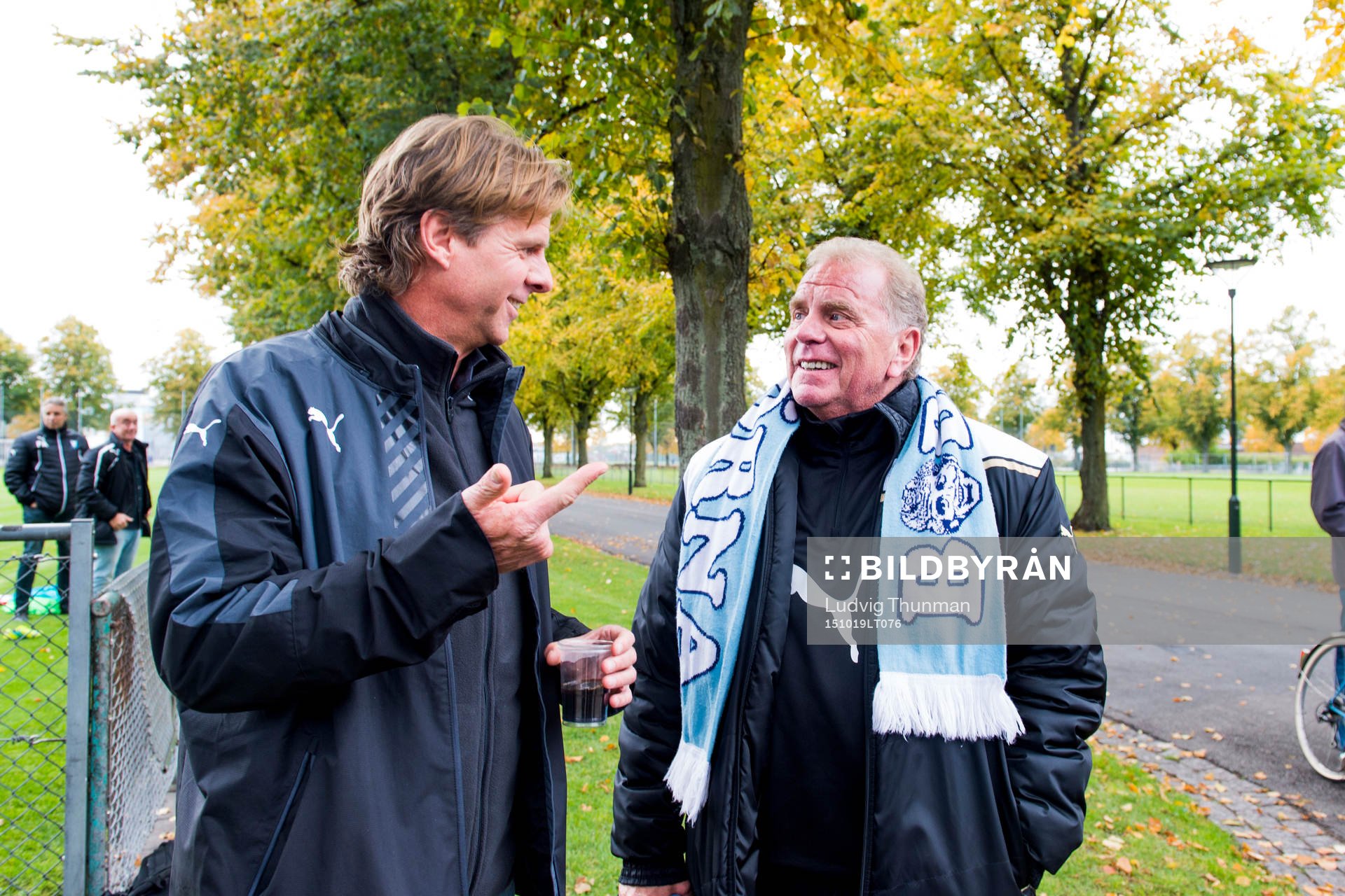 Malmö FFs fd spelare Jonas Wirmola i samtal med fd manager